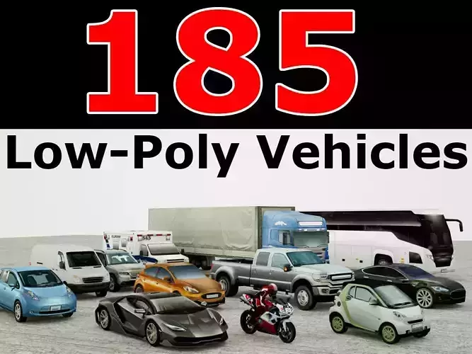 185 Low-Poly vehicles no brands
