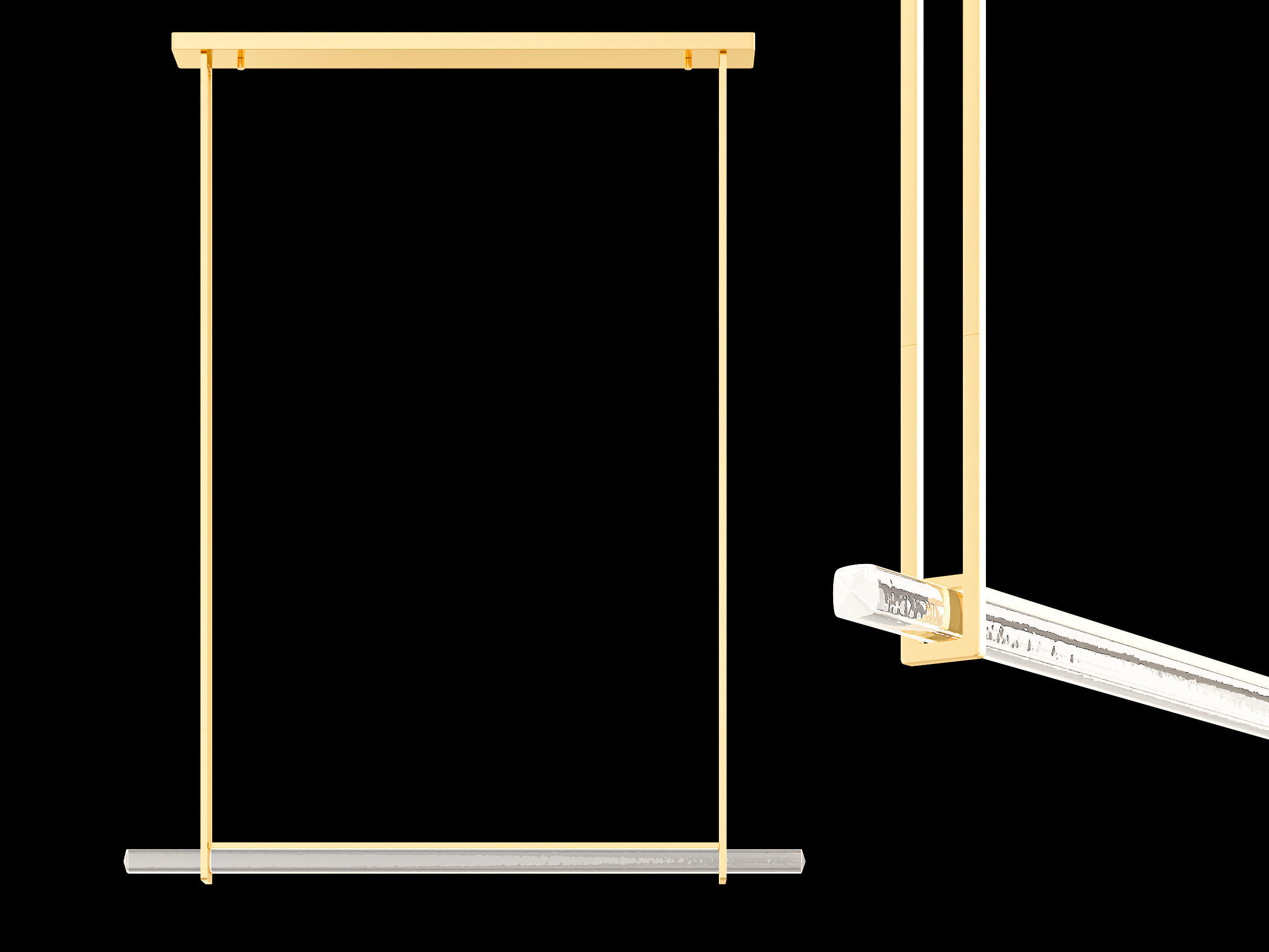 RH Audubon Single Bar Linear Chandelier 60 3D model_5