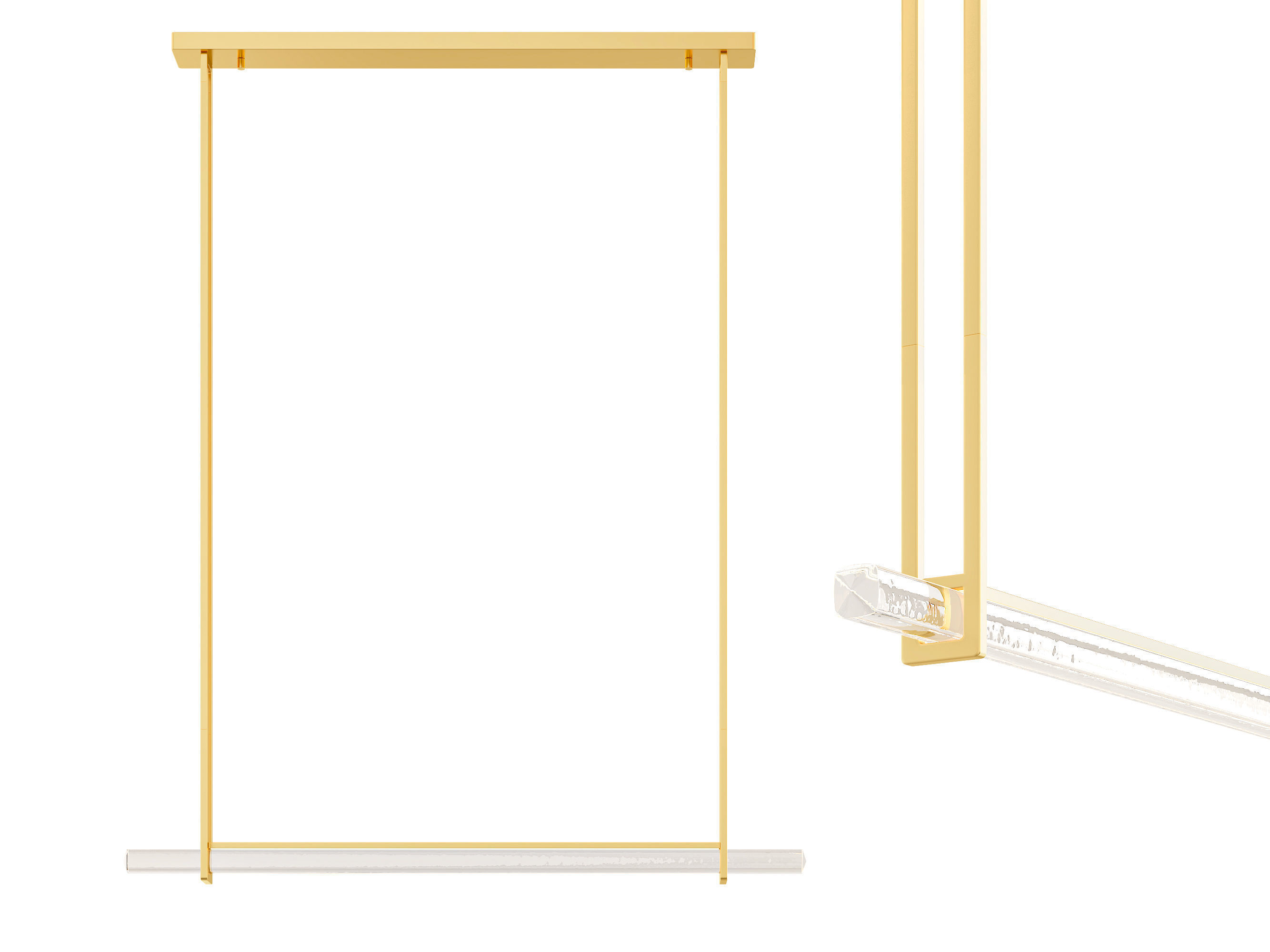 RH Audubon Single Bar Linear Chandelier 60 3D model_2