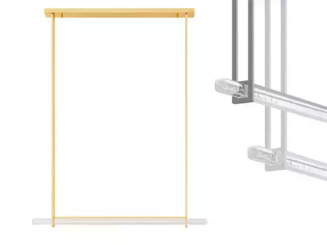 RH Audubon Single Bar Linear Chandelier 60 3D model