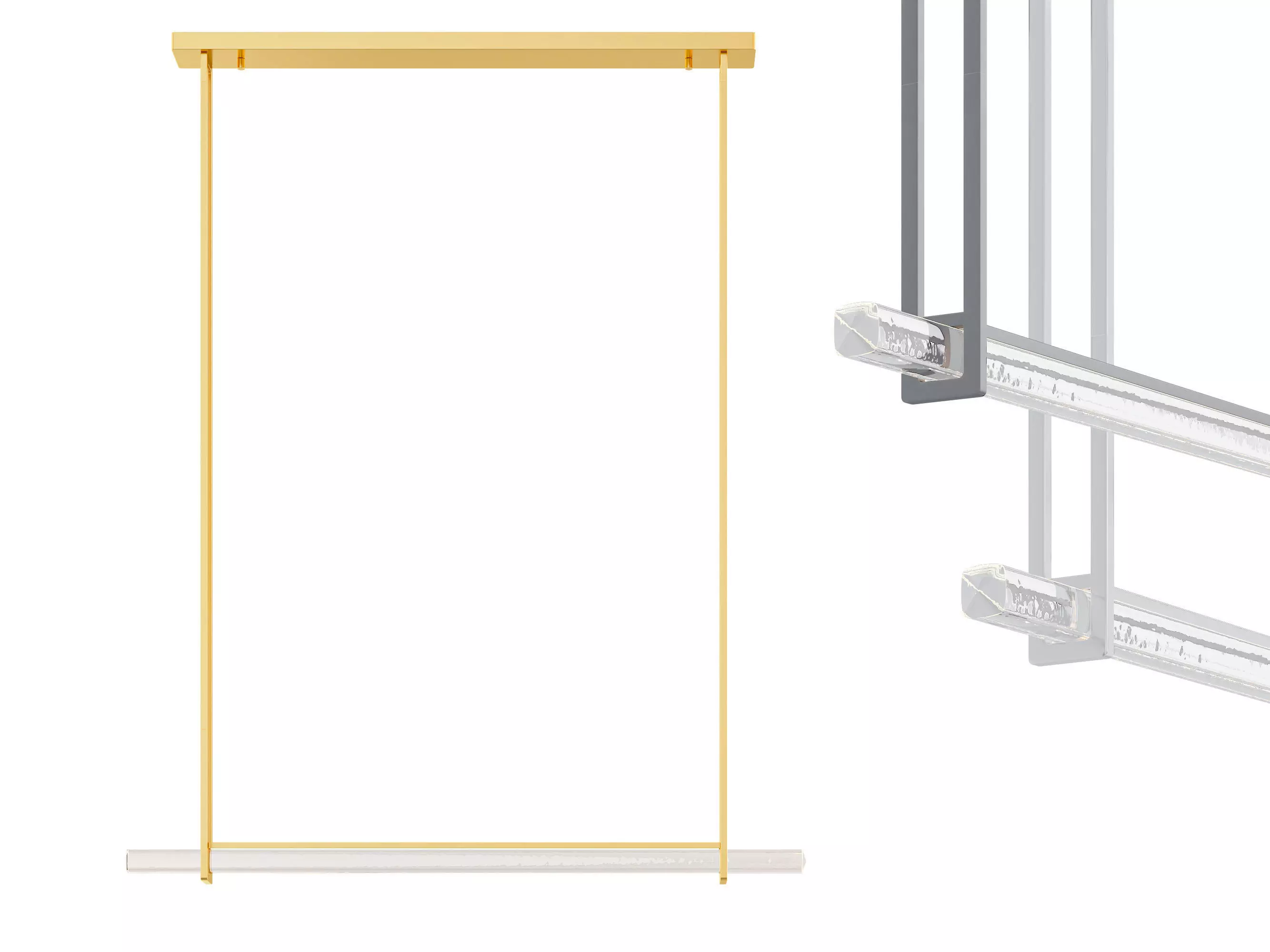 RH Audubon Single Bar Linear Chandelier 60 3D model_0