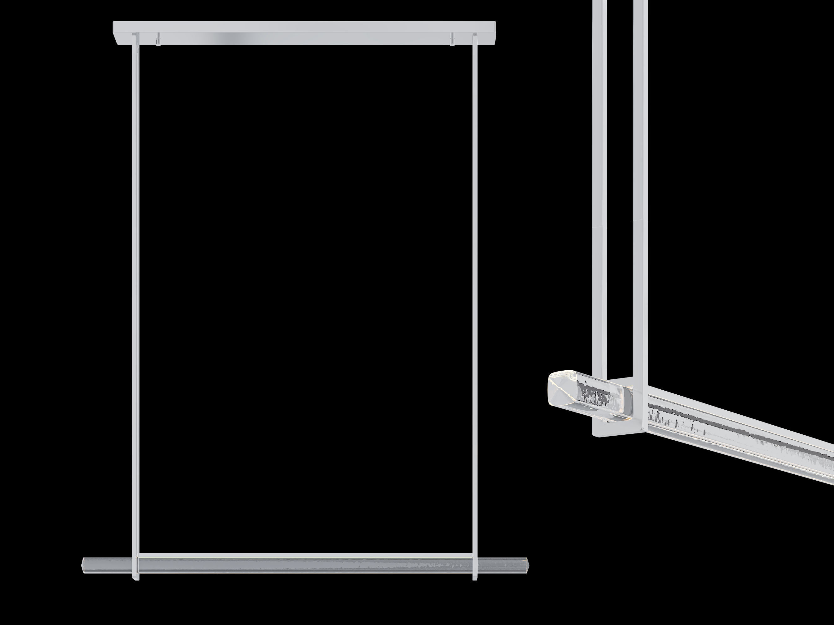 RH Audubon Single Bar Linear Chandelier 60 3D model_7