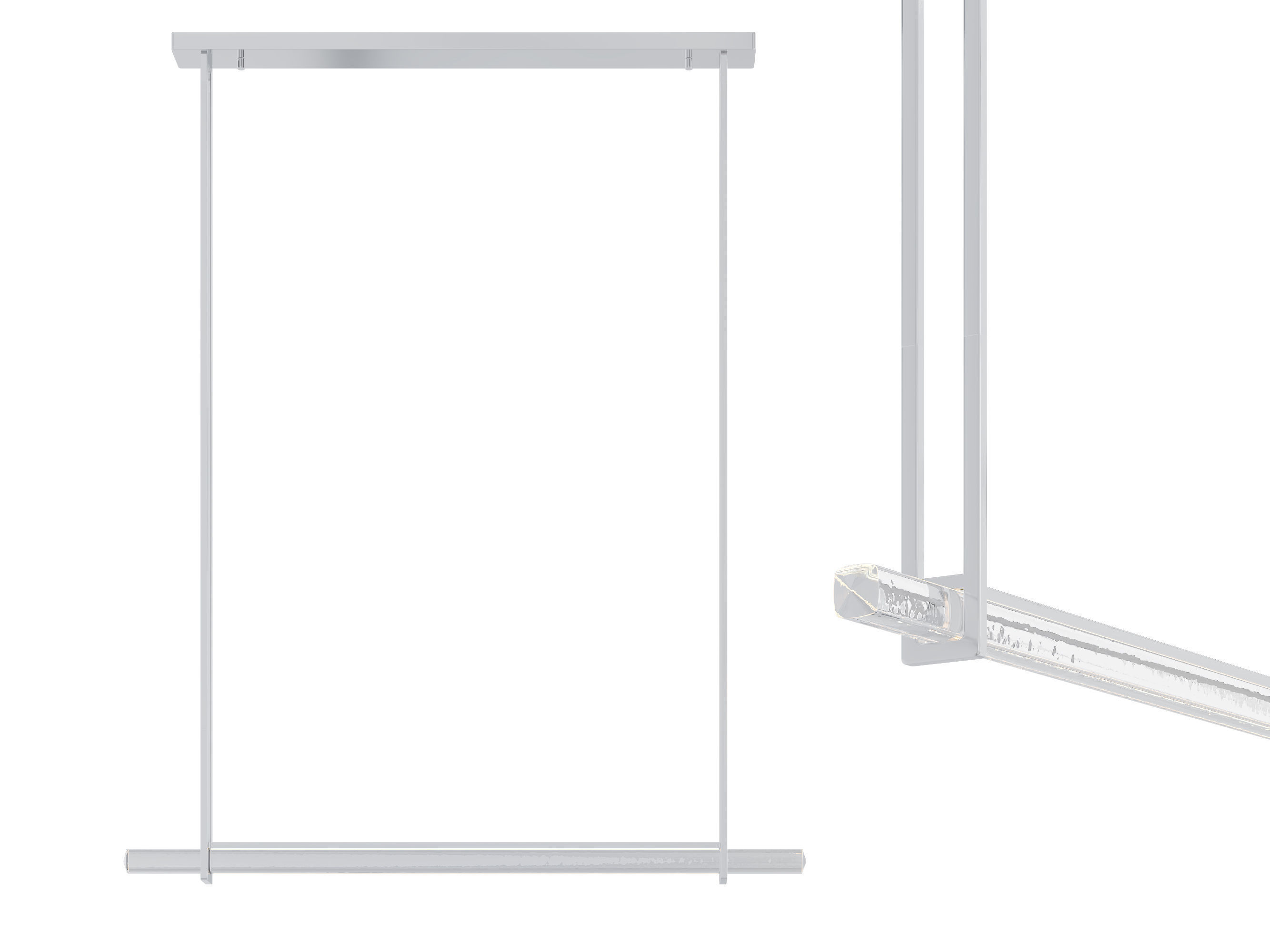 RH Audubon Single Bar Linear Chandelier 60 3D model_3