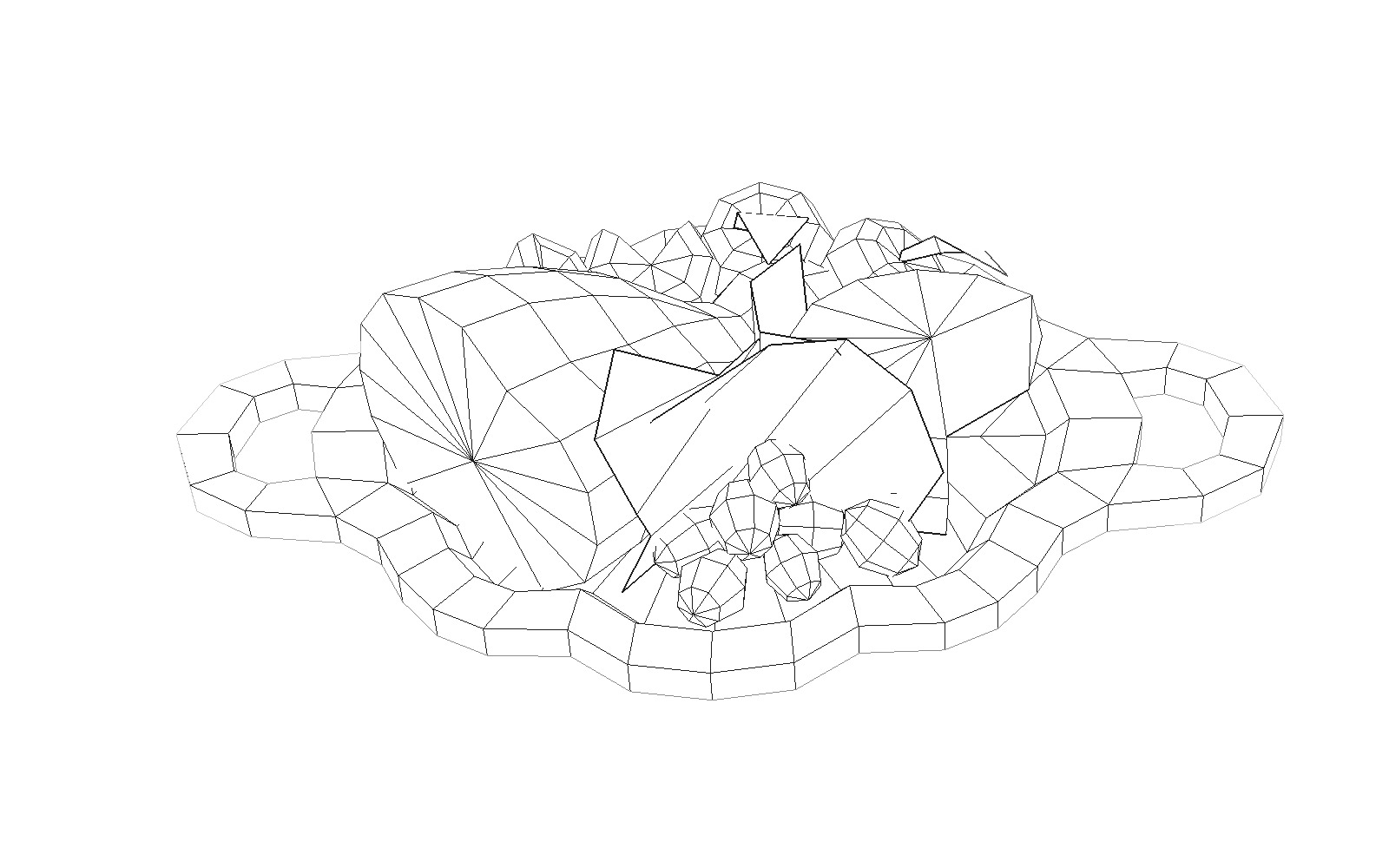 Food Platter Low-poly 3D model_4