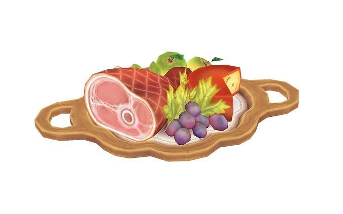 Food Platter Low-poly 3D model