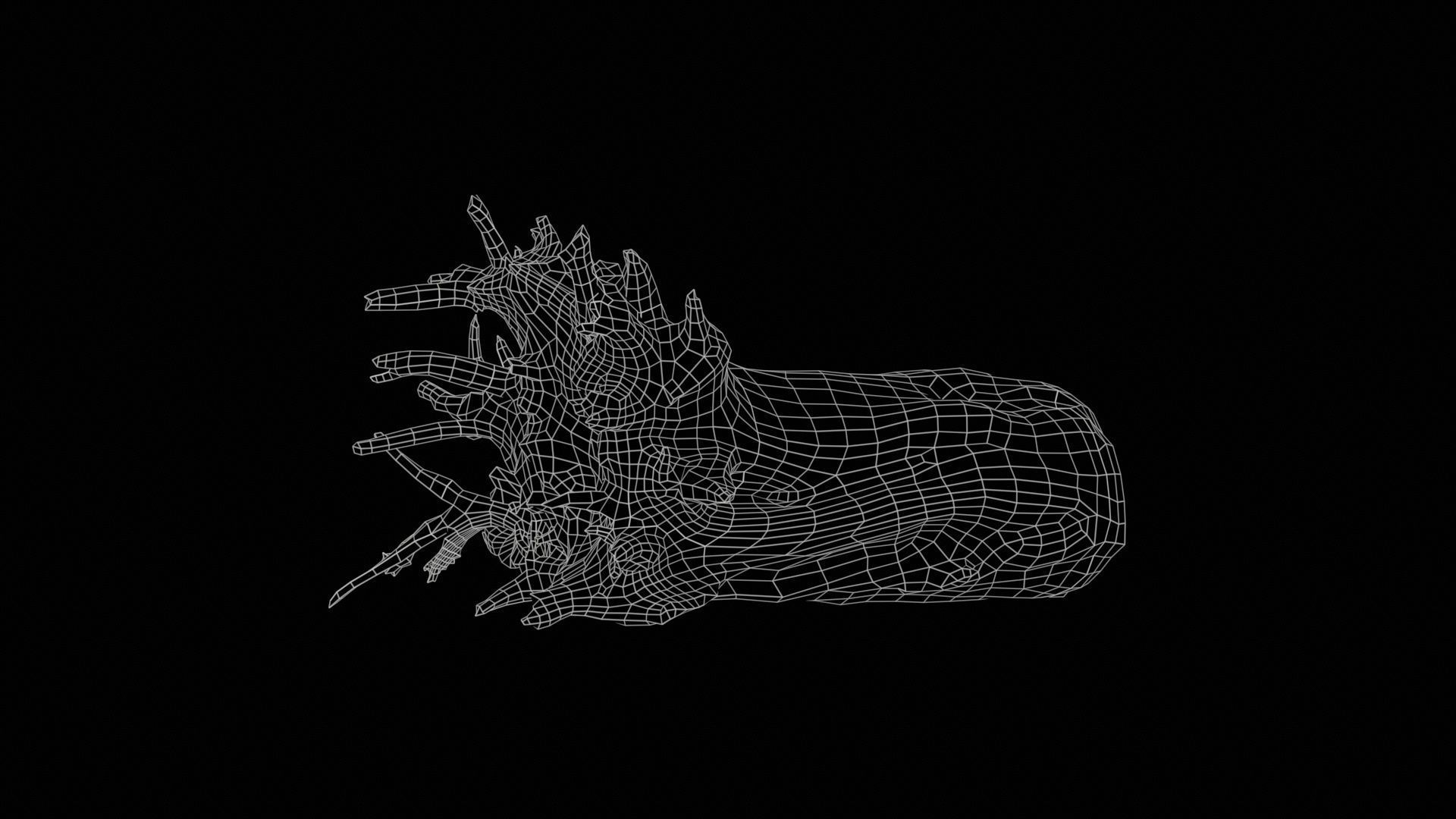 Fallen Tree Stump Roots Low-poly 3D model_11