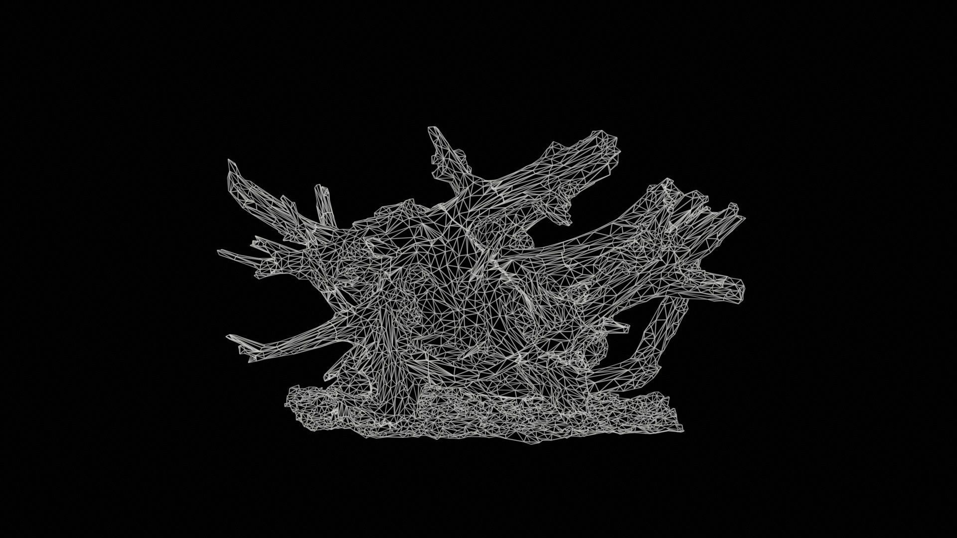 Intricate Tree Root Stump Low-poly 3D model_11