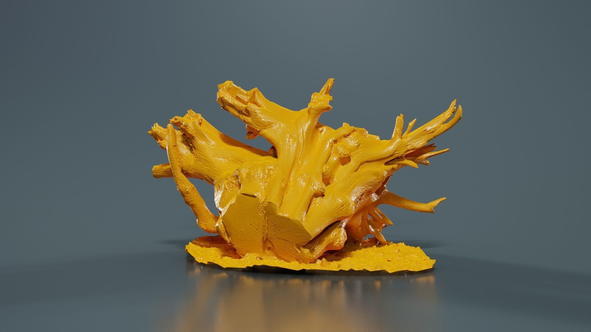 Intricate Tree Root Stump Low-poly 3D model_13