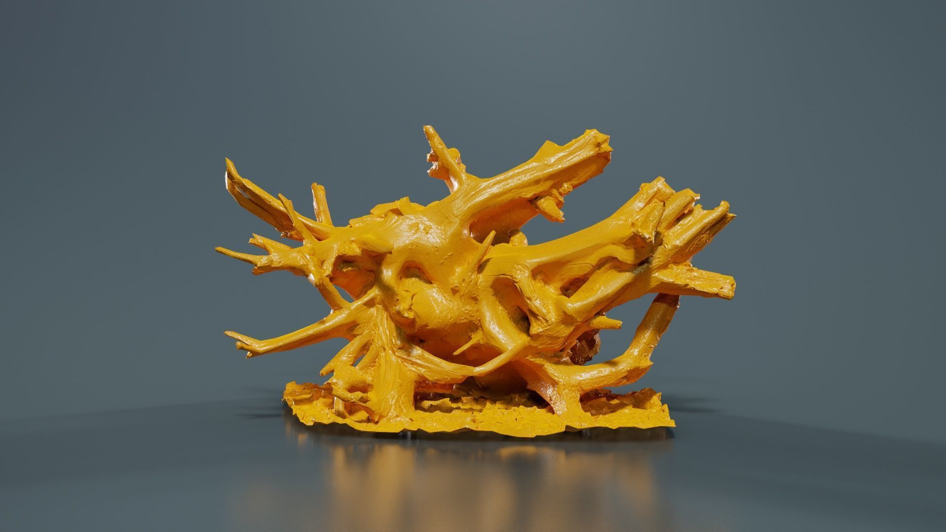Intricate Tree Root Stump Low-poly 3D model_12