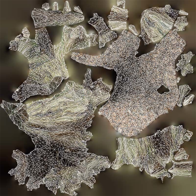 Intricate Tree Root Stump Low-poly 3D model_14