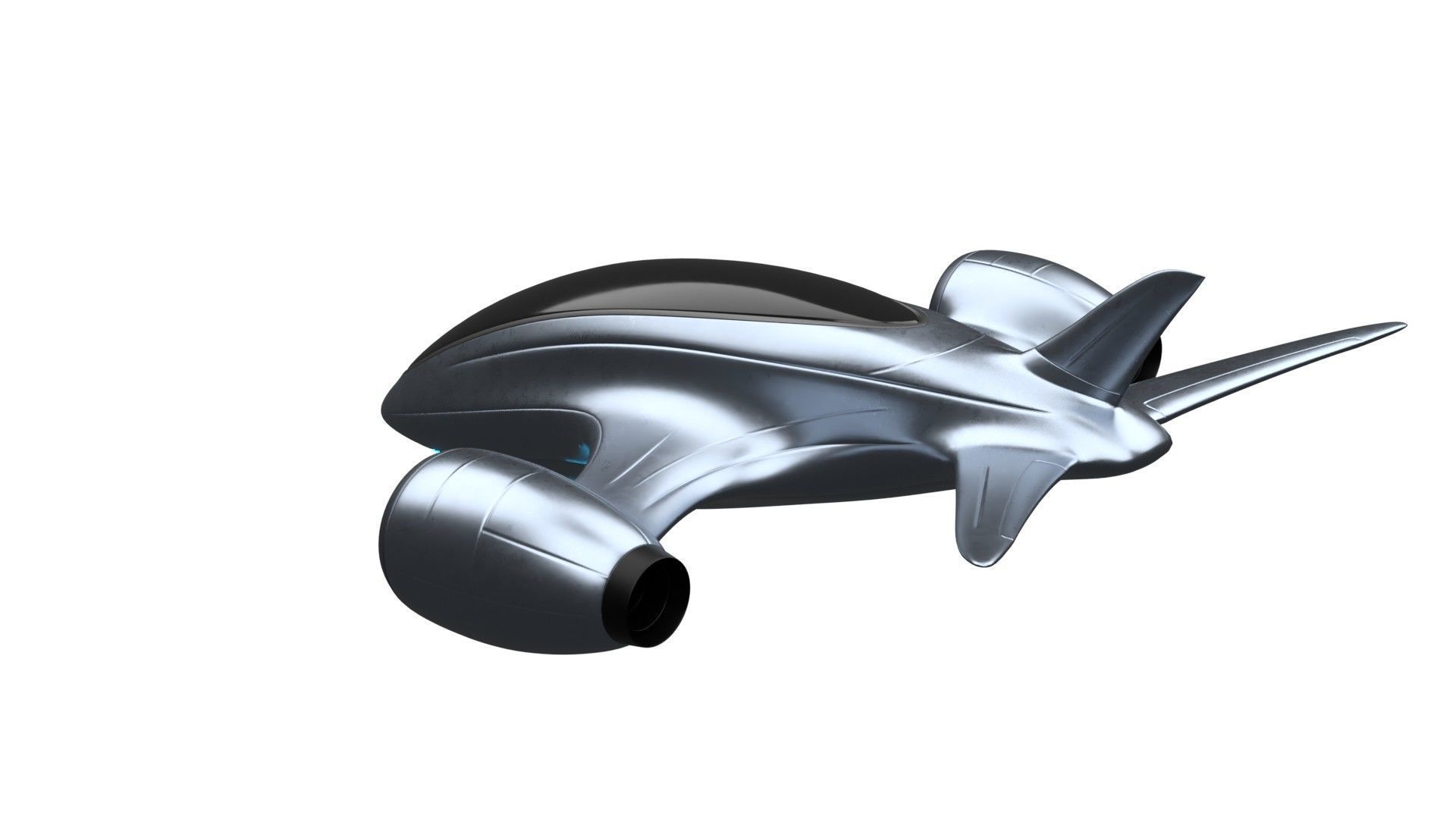 electric hybrid aircraft 3D model_6