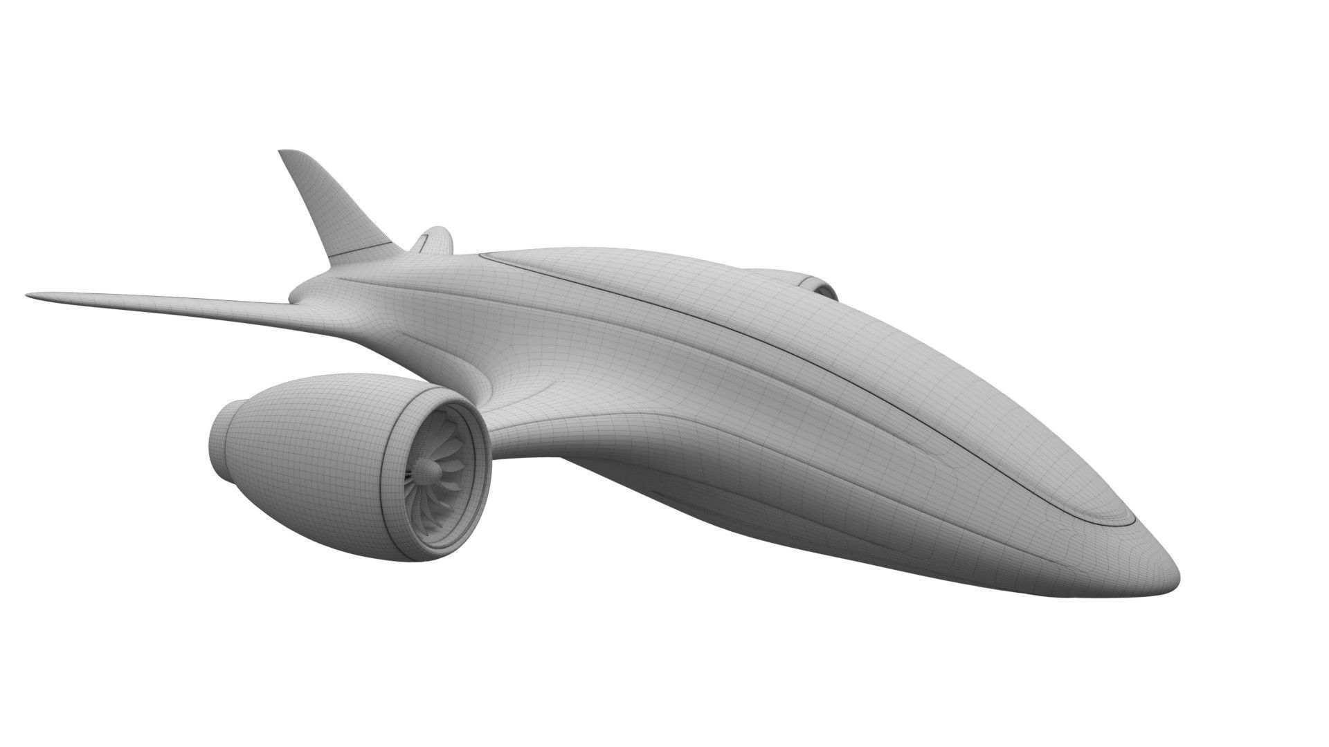 electric hybrid aircraft 3D model_11