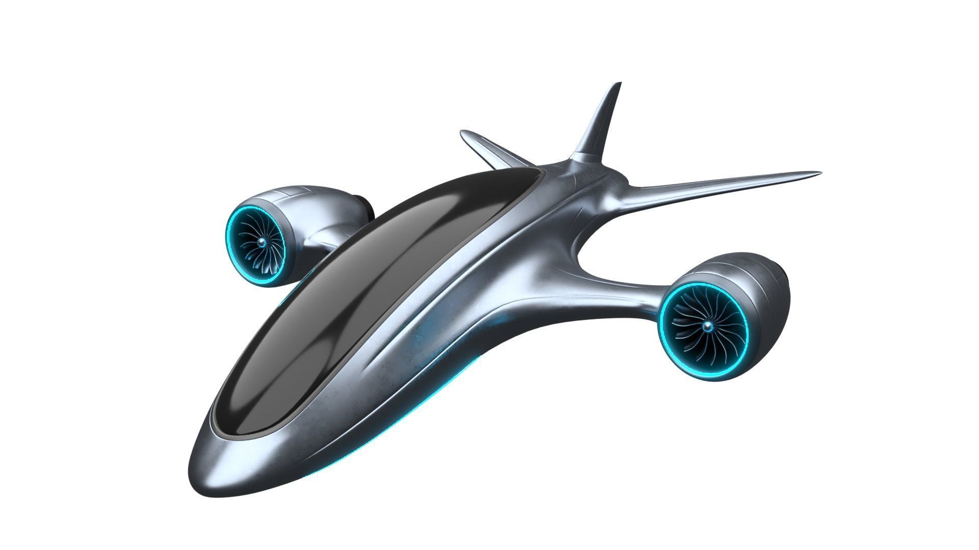 electric hybrid aircraft 3D model_3