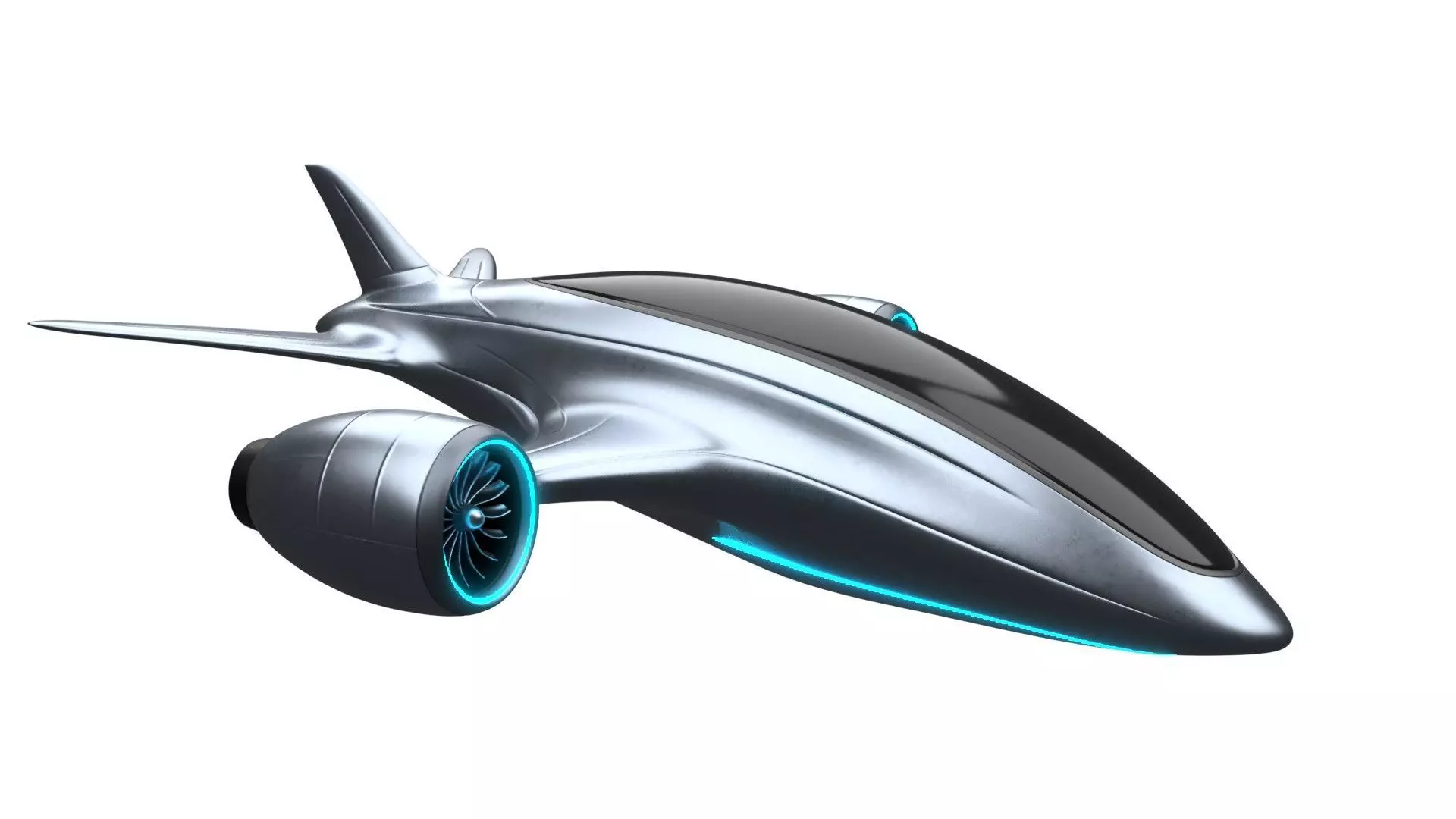 electric hybrid aircraft 3D model_0