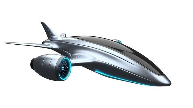 electric hybrid aircraft 3D model
