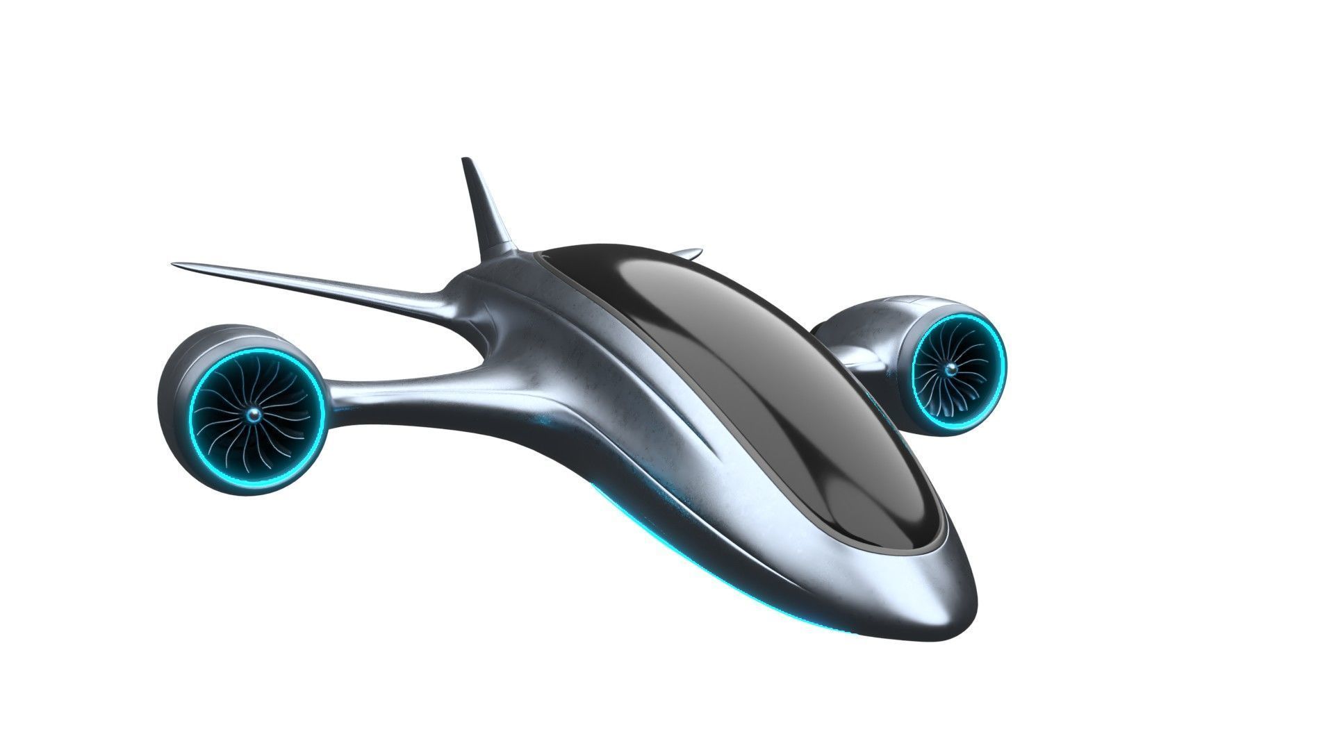 electric hybrid aircraft 3D model_1
