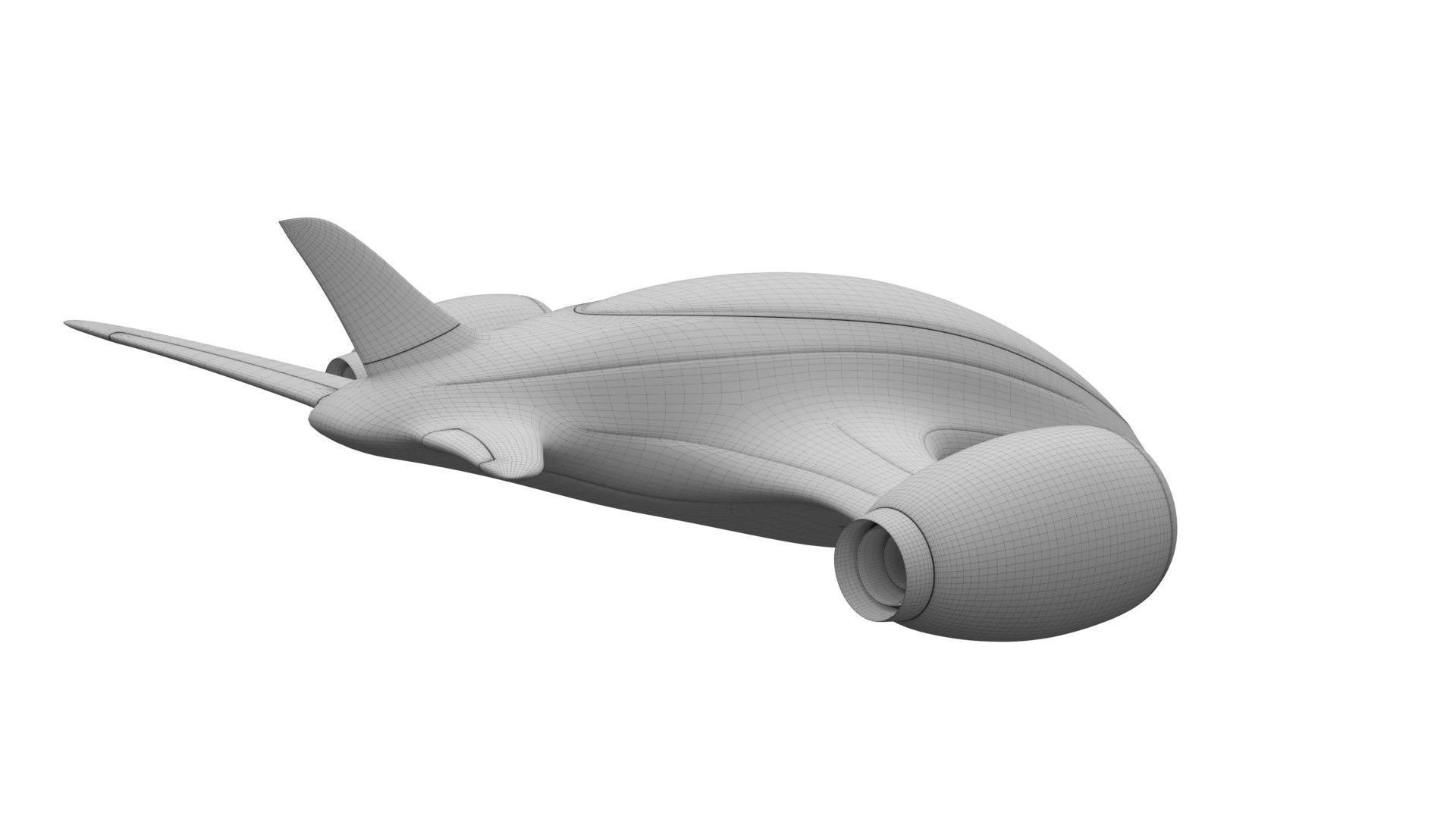 electric hybrid aircraft 3D model_9
