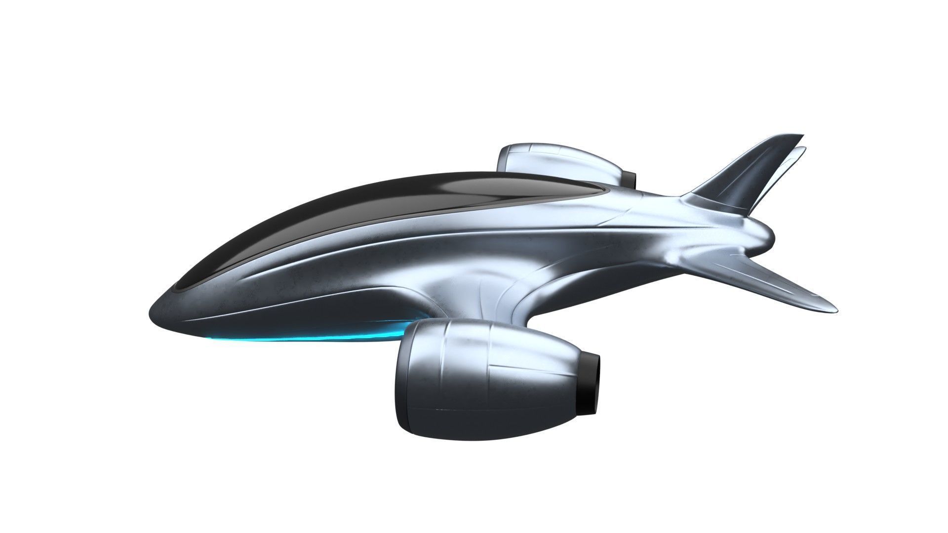 electric hybrid aircraft 3D model_5