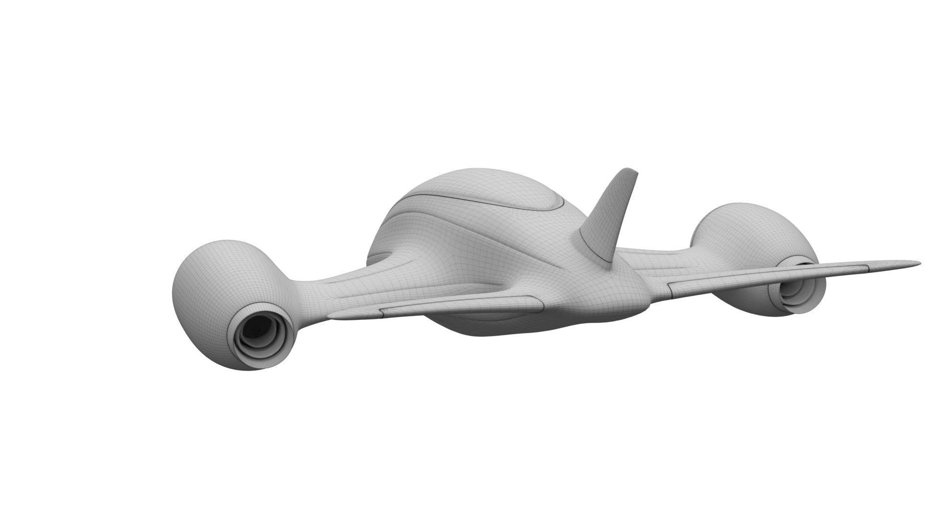 electric hybrid aircraft 3D model_7