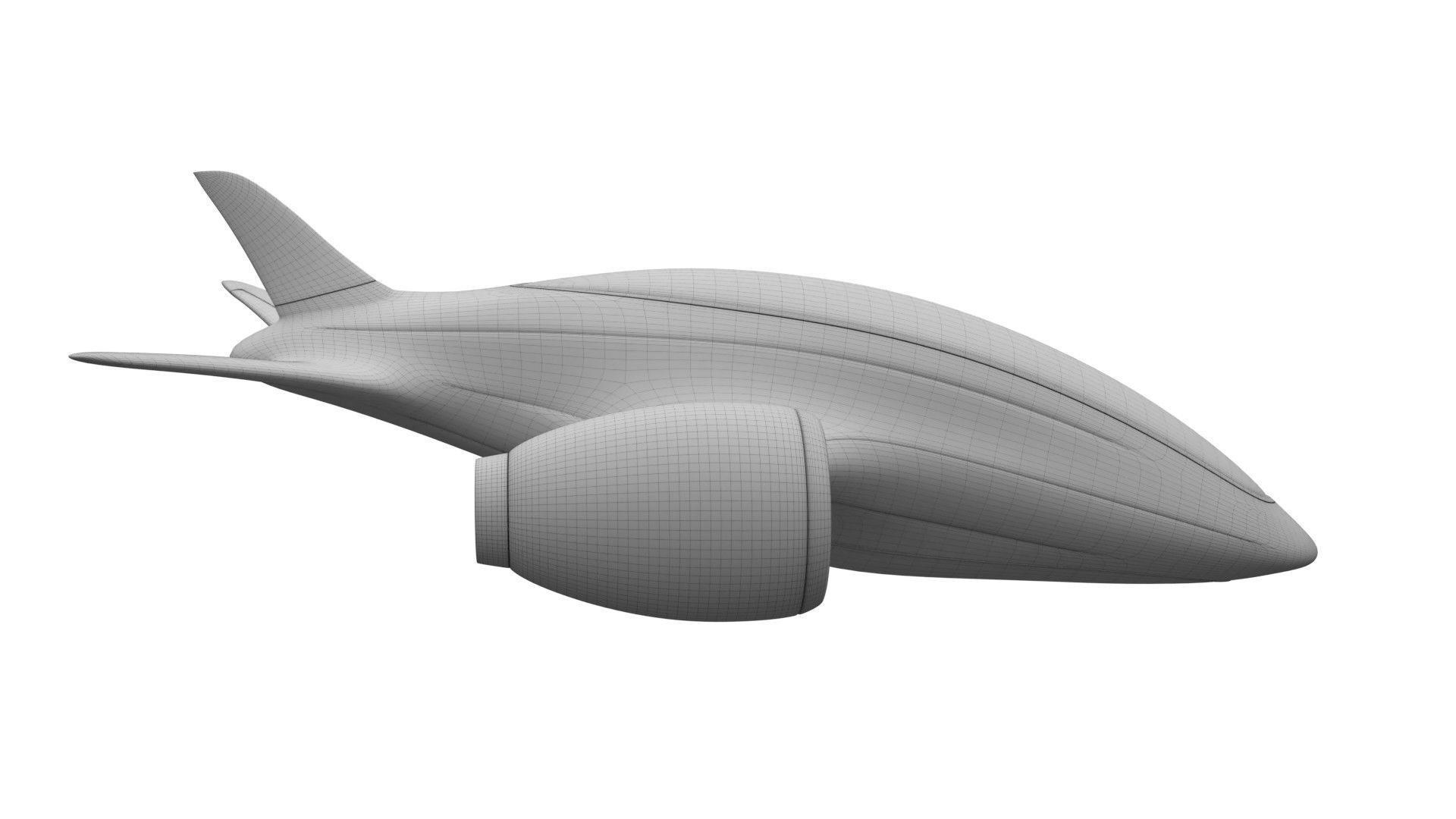 electric hybrid aircraft 3D model_10