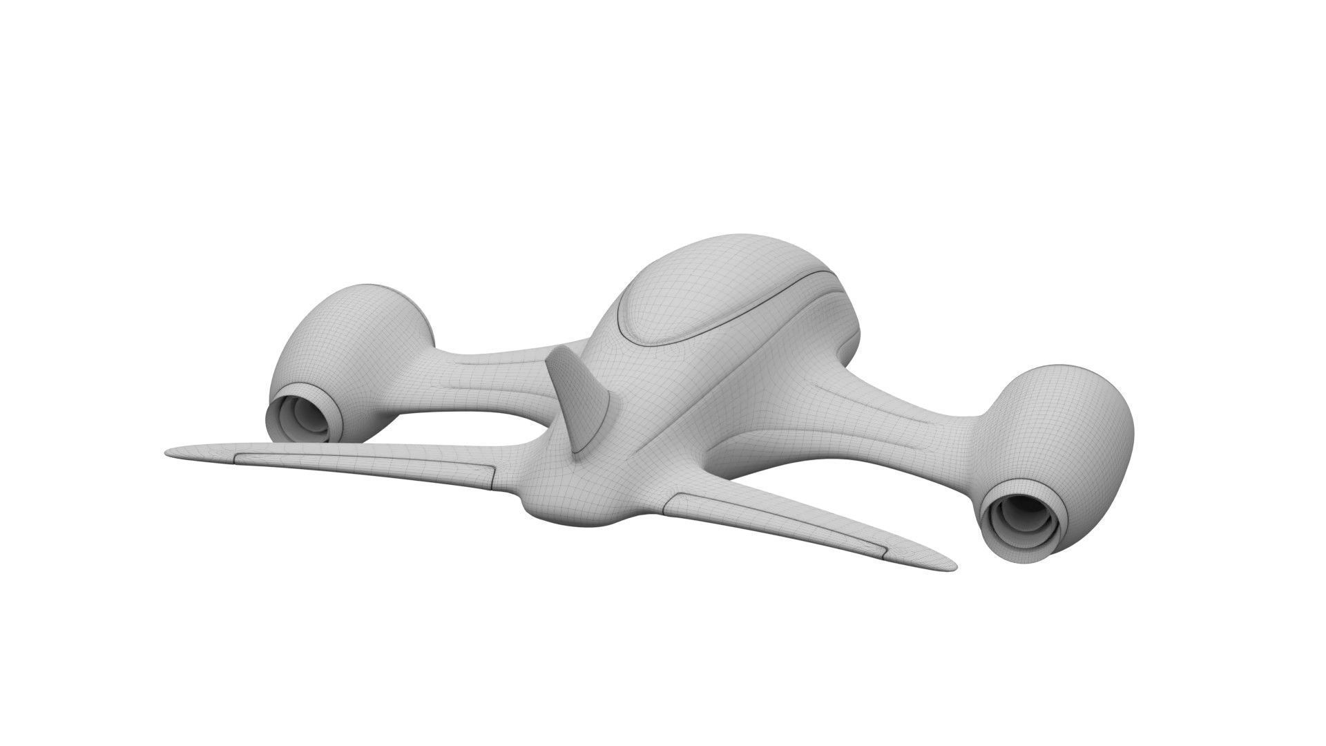 electric hybrid aircraft 3D model_8