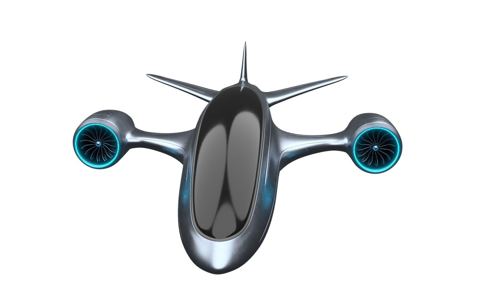 electric hybrid aircraft 3D model_2