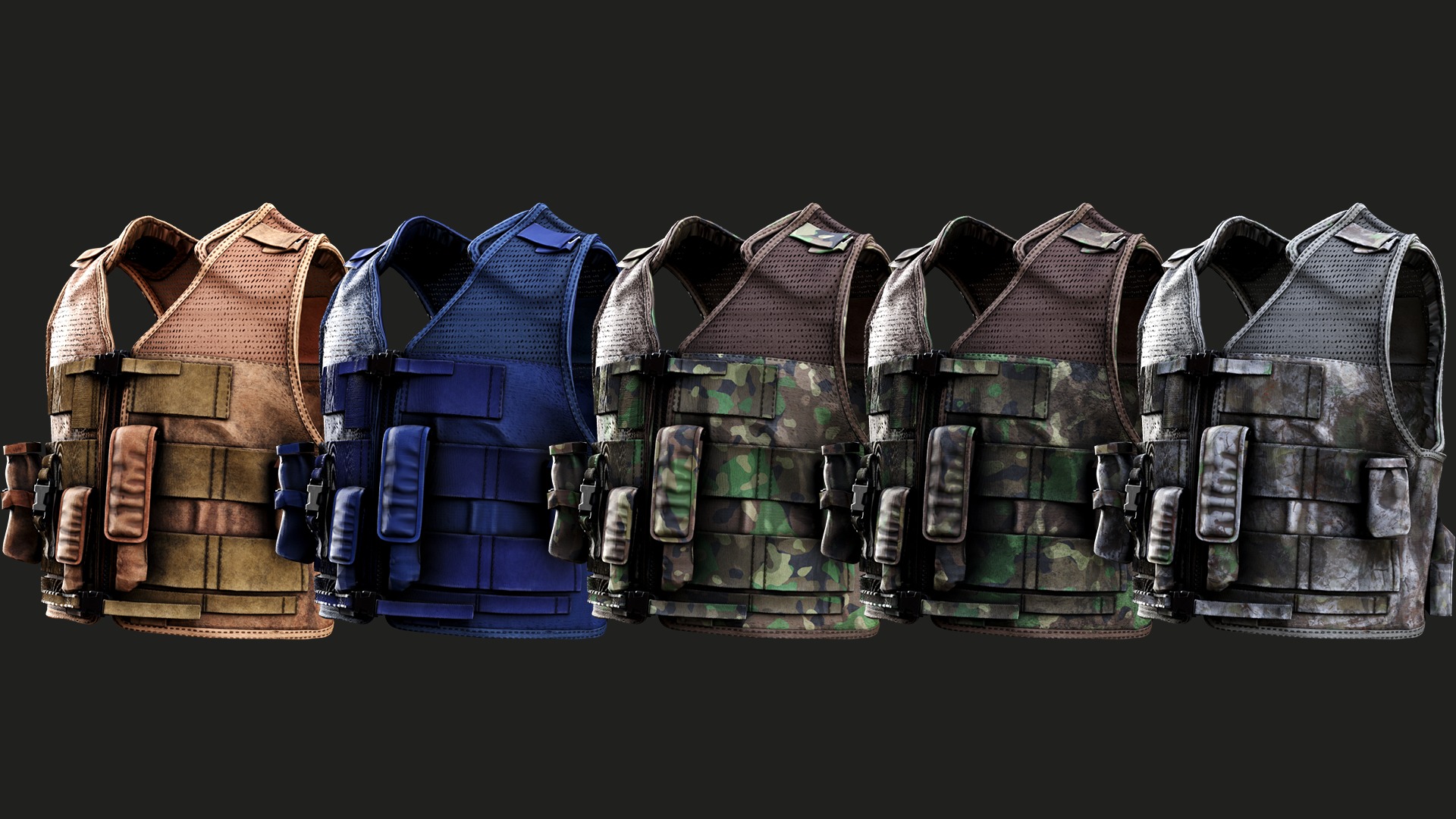 Austrian Armed Forces Tactical Vest  for GTA 22 Color Variations Low-poly 3D model_5