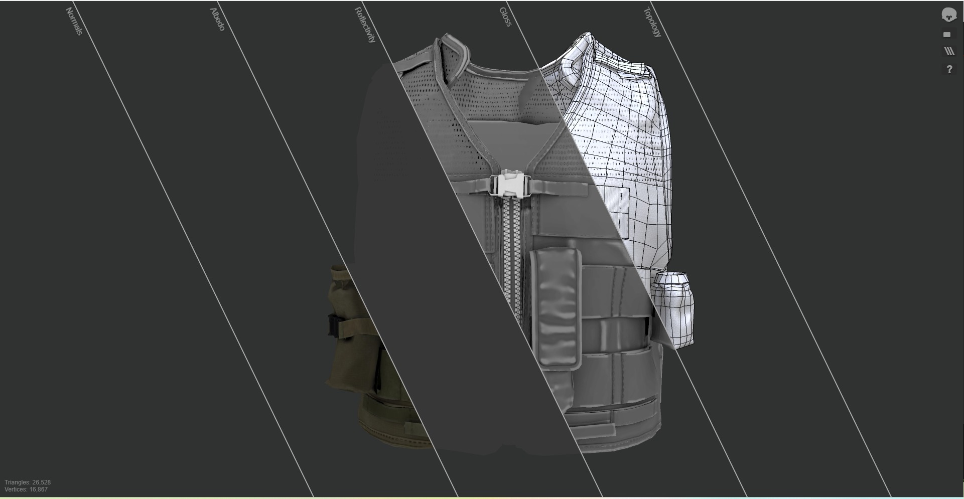 Austrian Armed Forces Tactical Vest  for GTA 22 Color Variations Low-poly 3D model_6