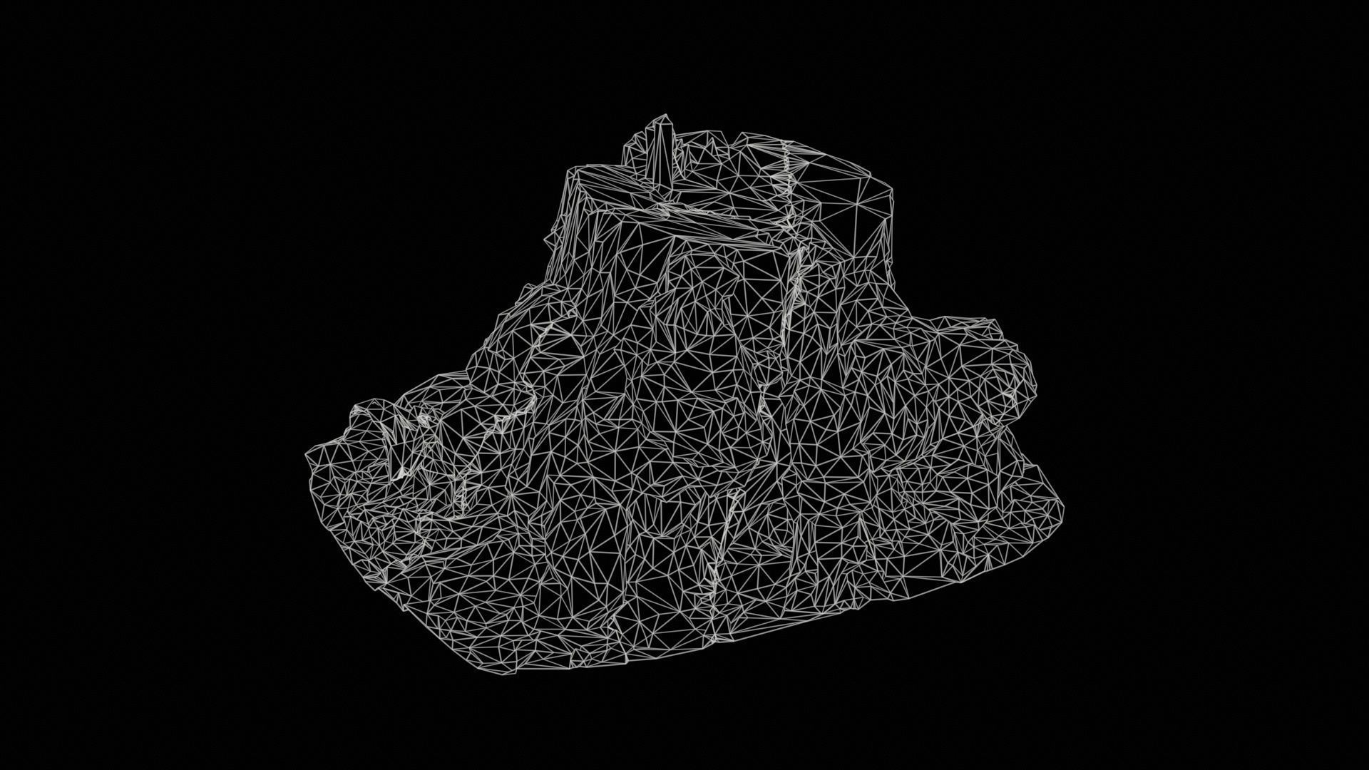 Wide Tree Root Stump Low-poly 3D model_11