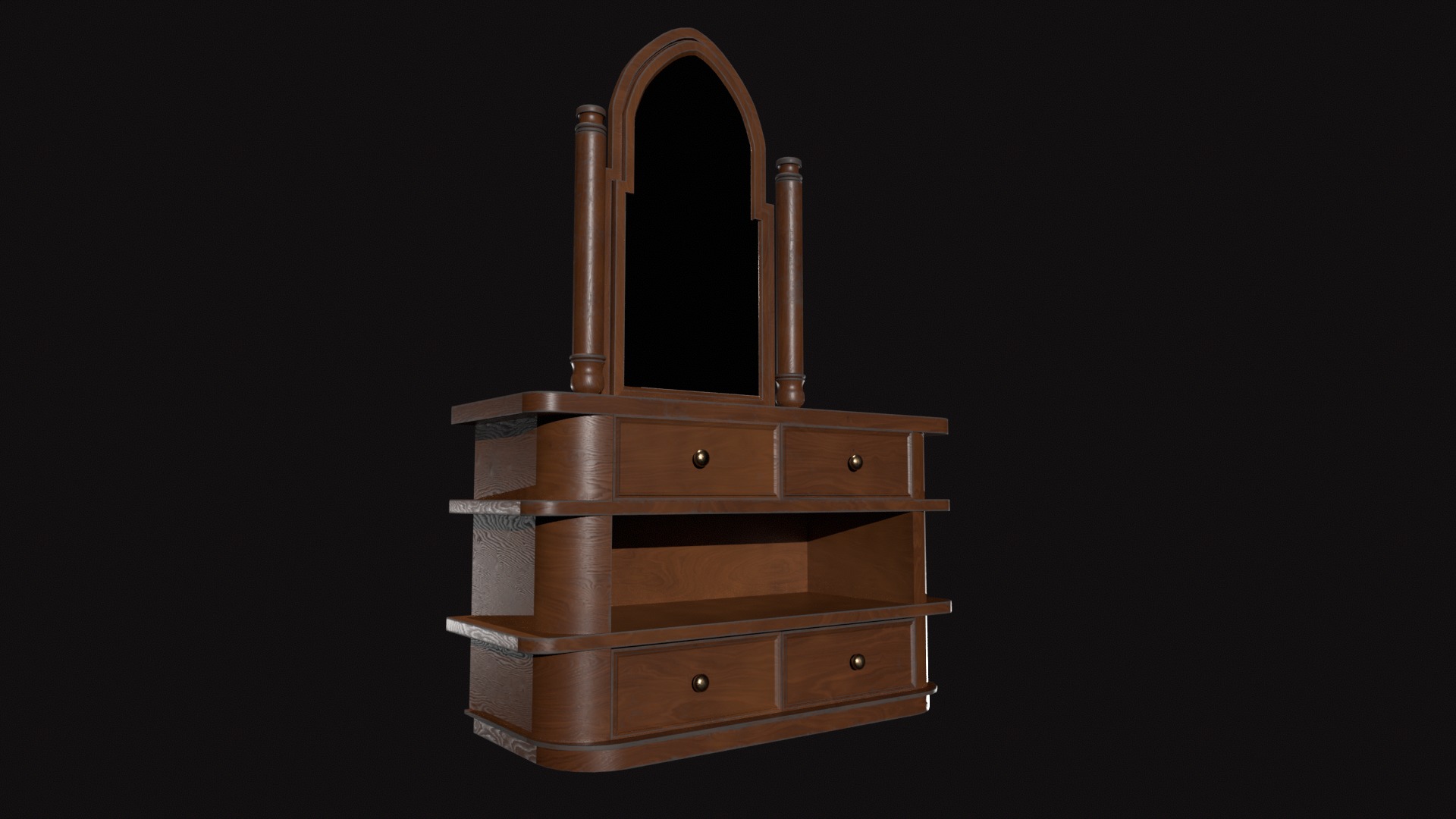 Medieval Wall Mirror V02 Low-poly 3D model_2