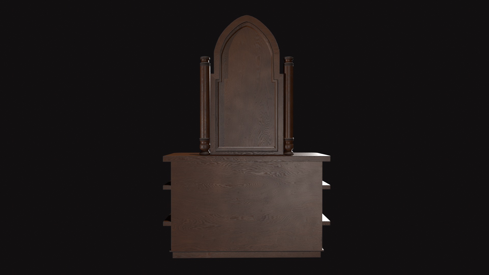 Medieval Wall Mirror V02 Low-poly 3D model_3