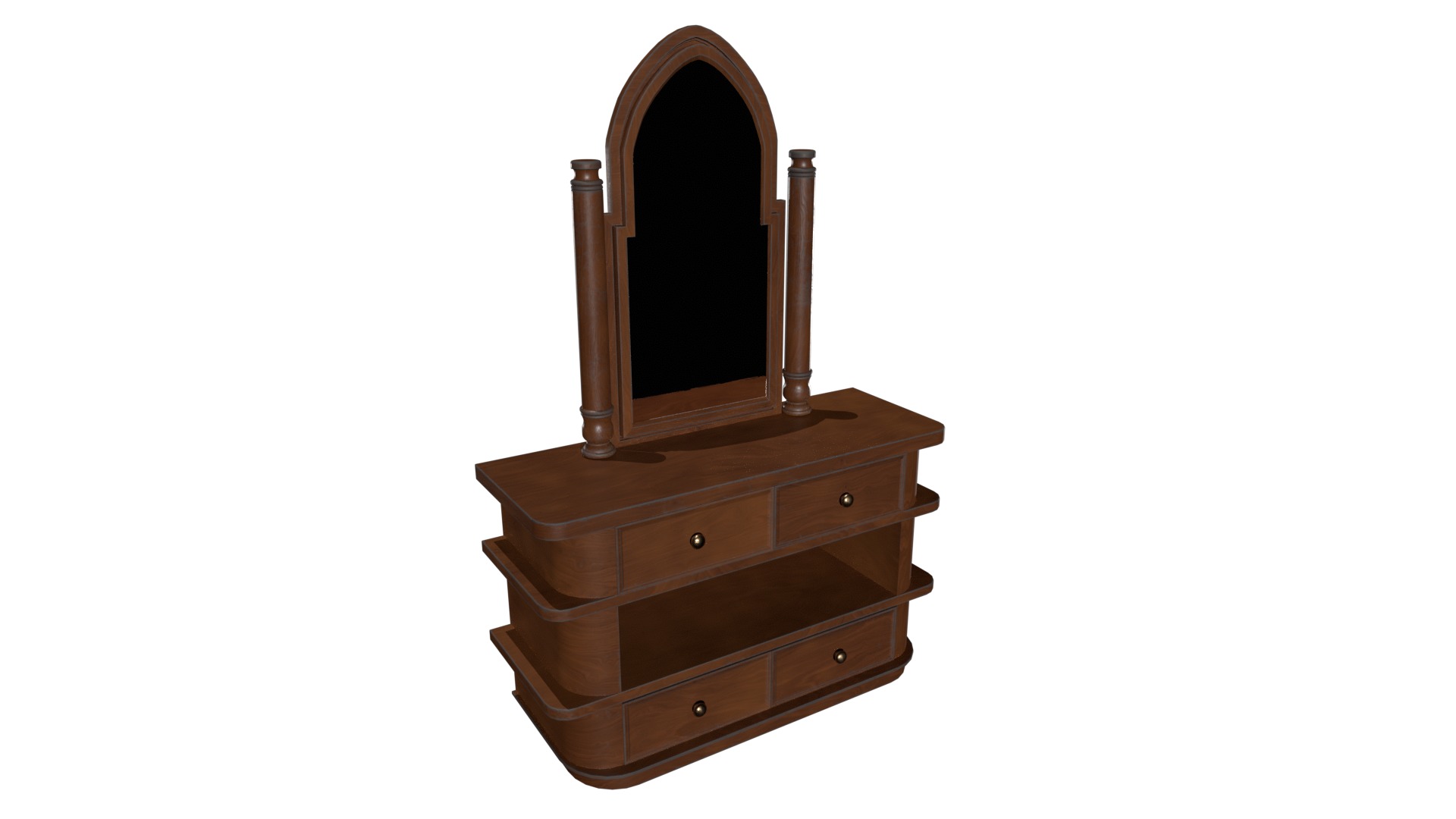 Medieval Wall Mirror V02 Low-poly 3D model_8