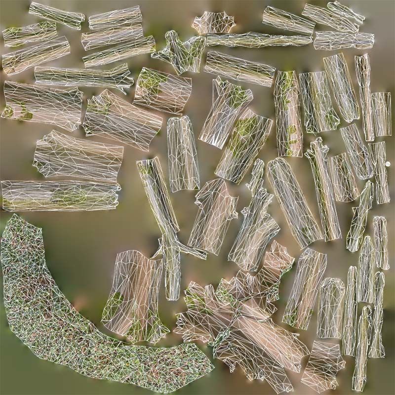 Curly Multy Trunk Tree Low-poly 3D model_14