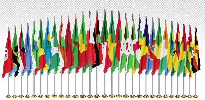 Image Replaceable Stand Flag 3d Model