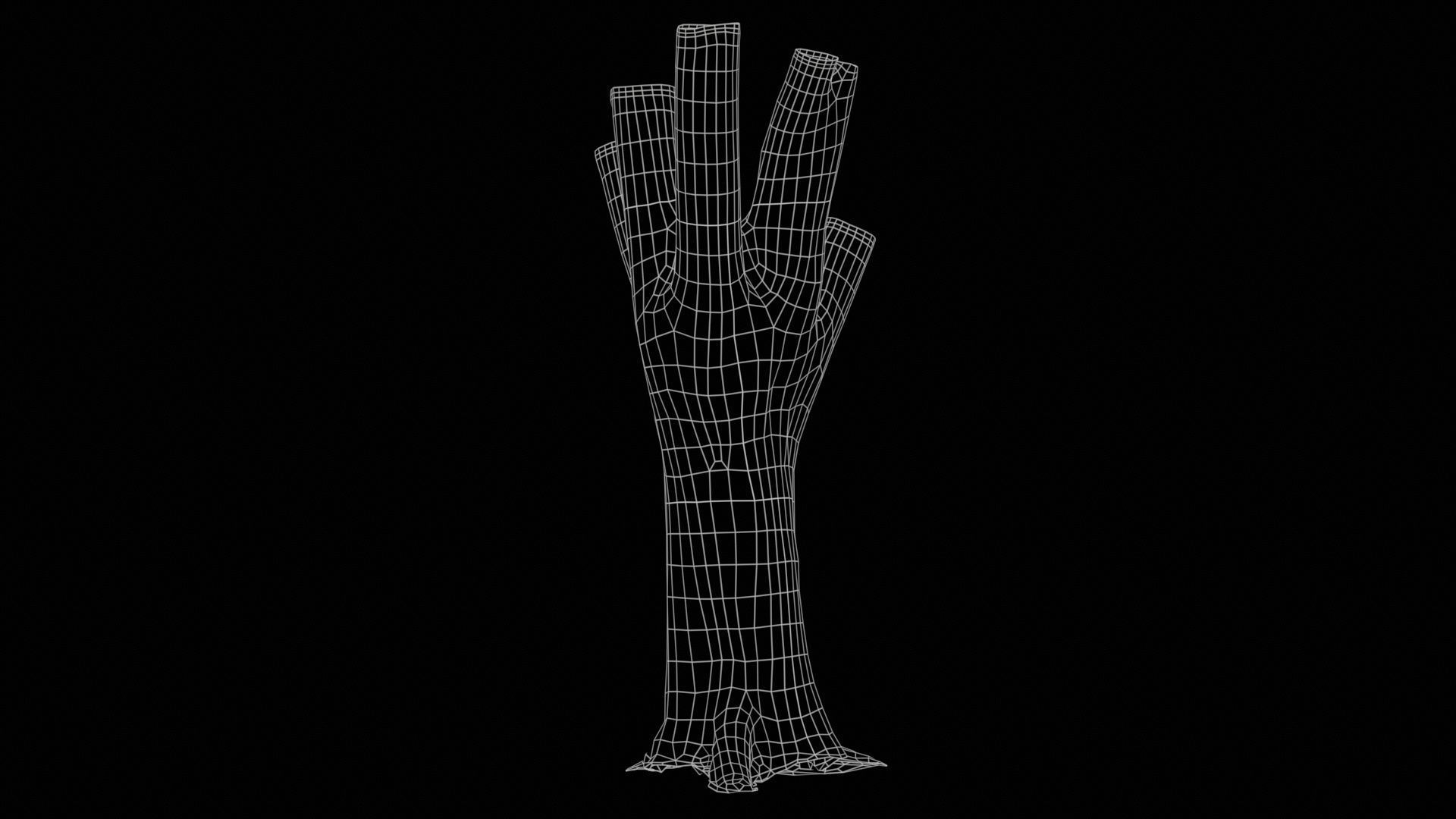 Fragmented Bark Tree Trunk Low-poly 3D model_11