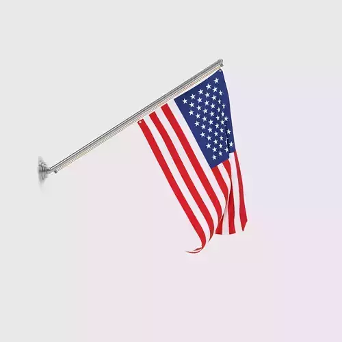 Image Replaceable 3d Wall Flag Model