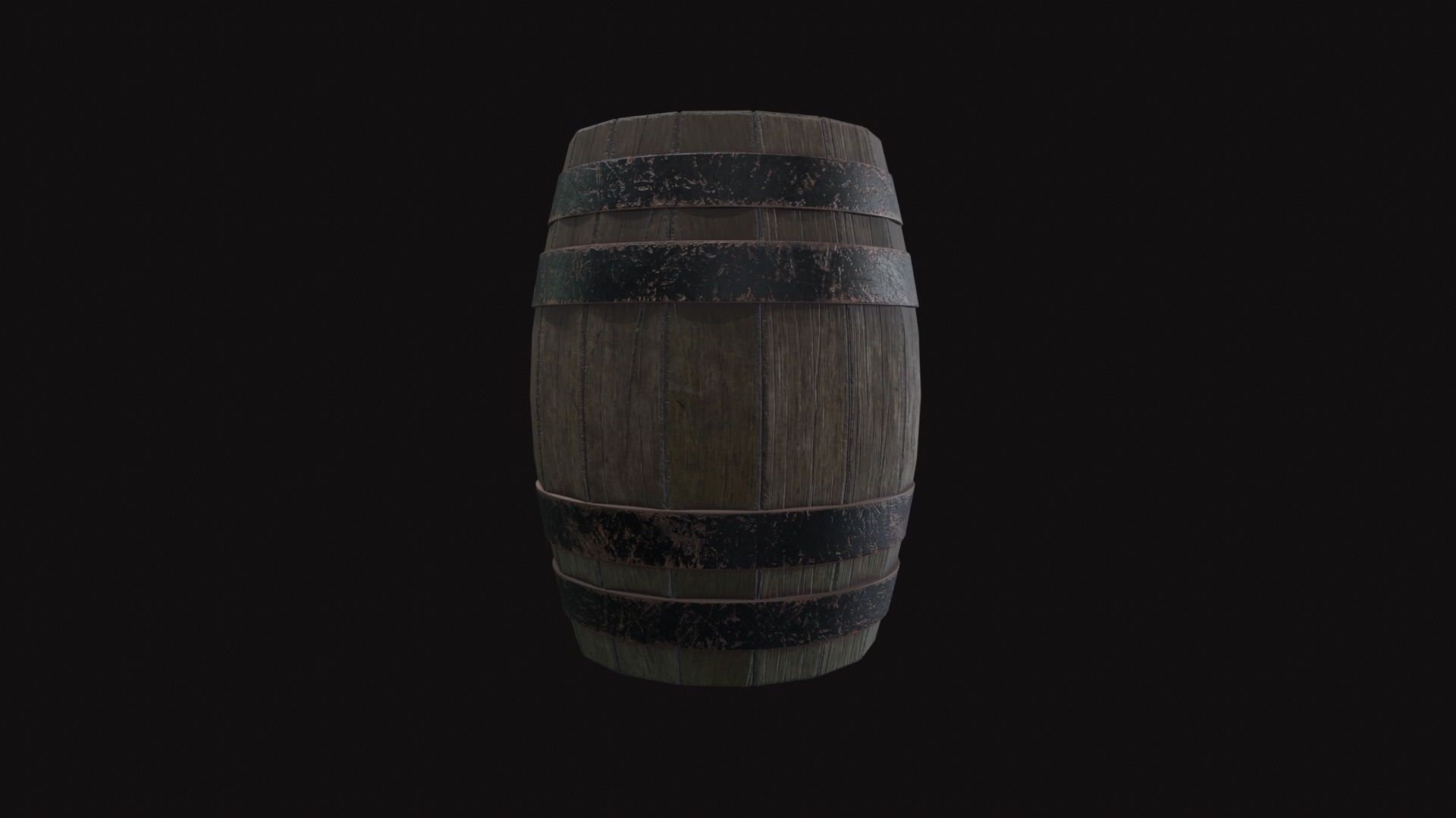 Medieval Barrel Low-poly 3D model_6