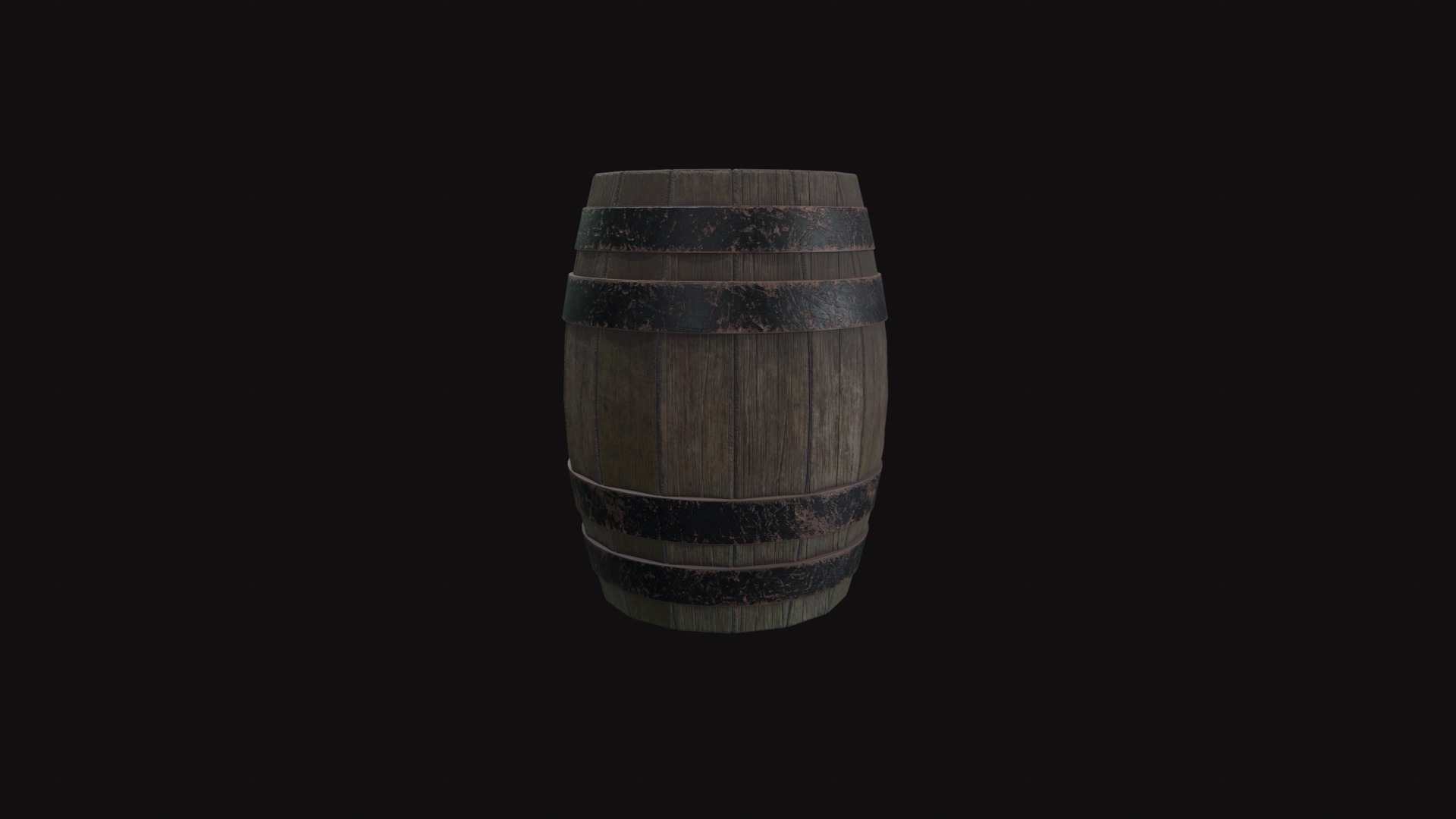 Medieval Barrel Low-poly 3D model_2