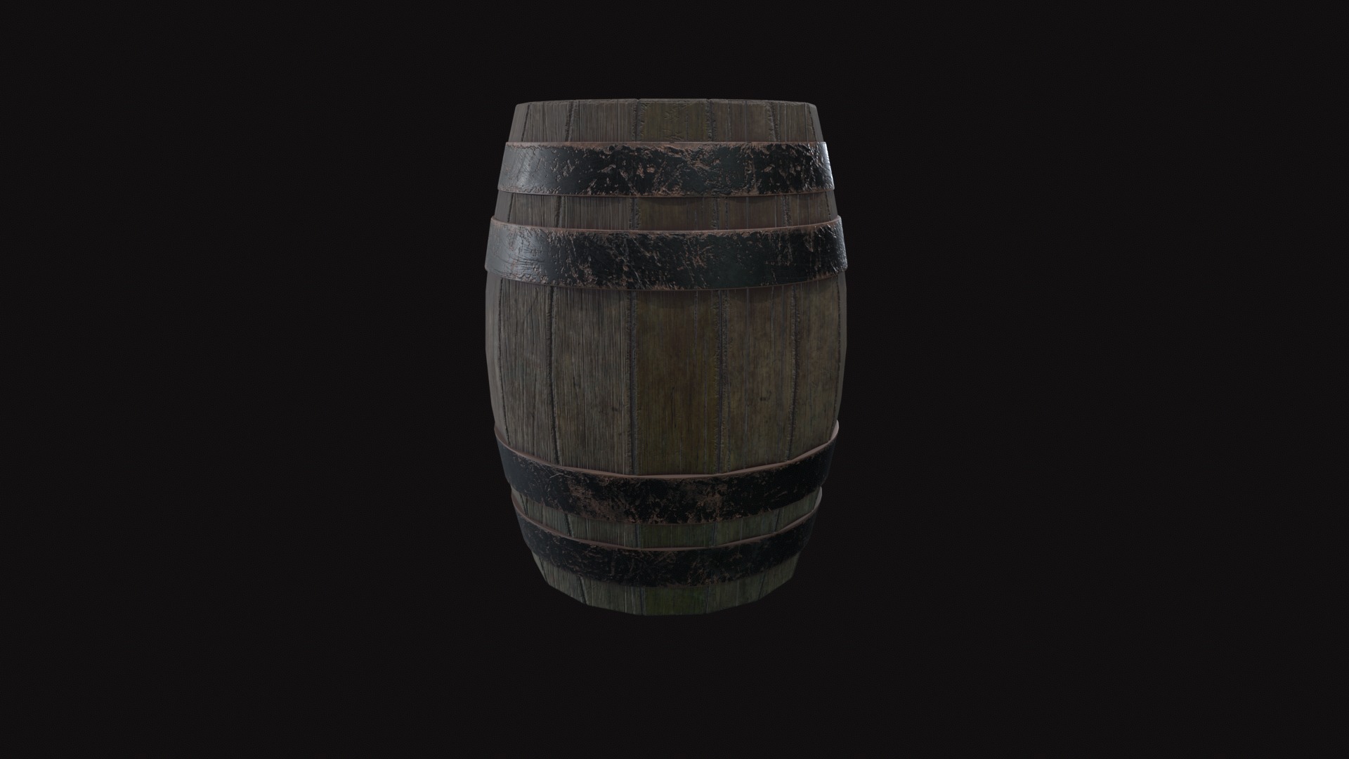 Medieval Barrel Low-poly 3D model_3