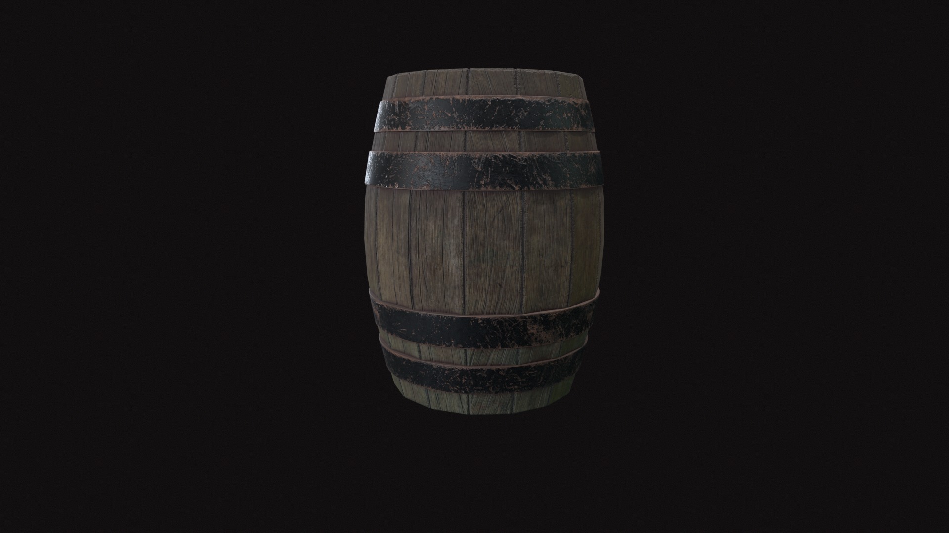 Medieval Barrel Low-poly 3D model_5