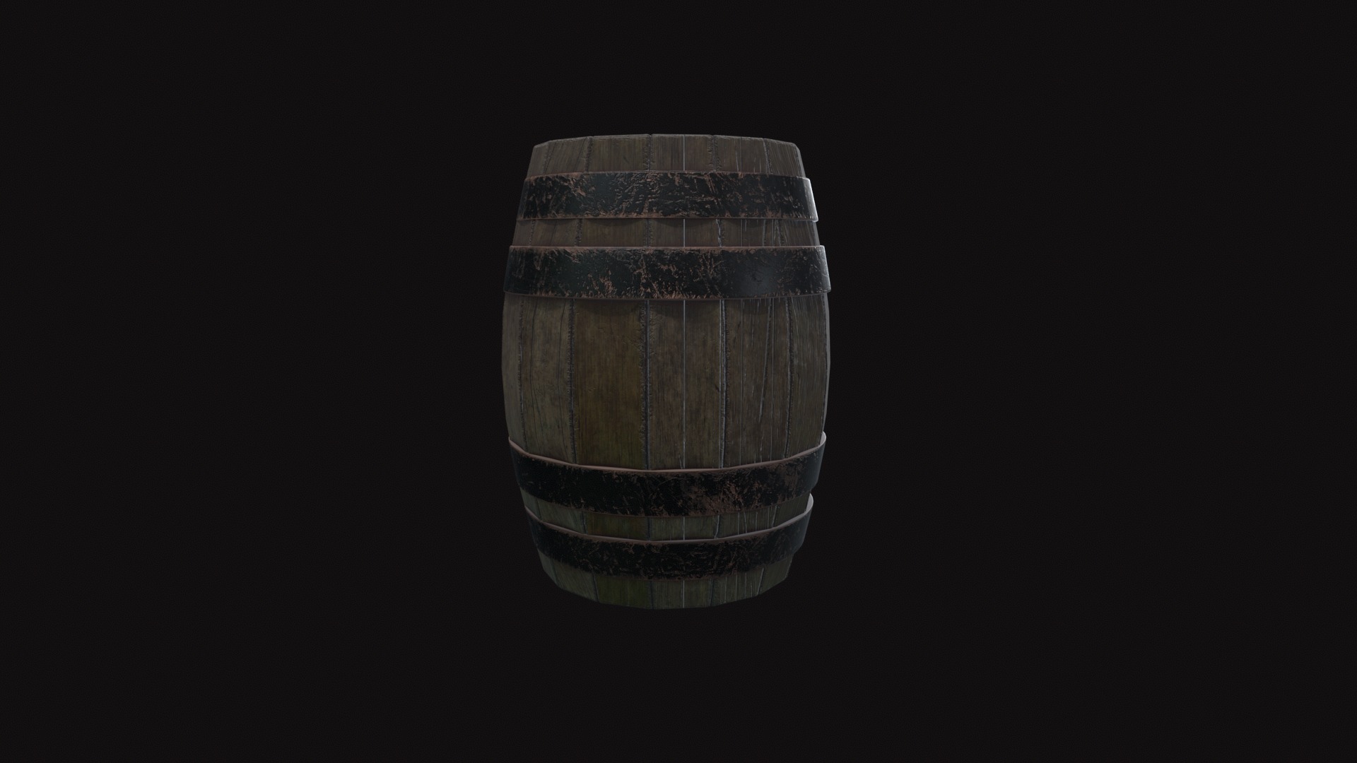 Medieval Barrel Low-poly 3D model_7