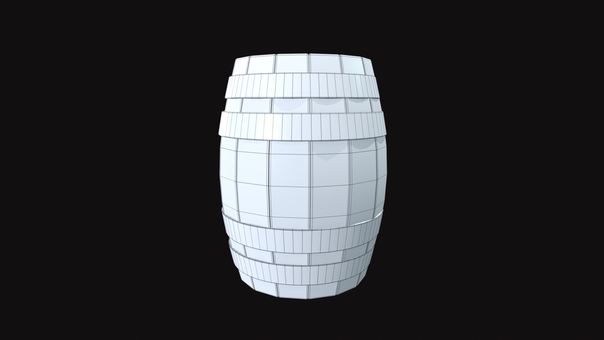 Medieval Barrel Low-poly 3D model_9