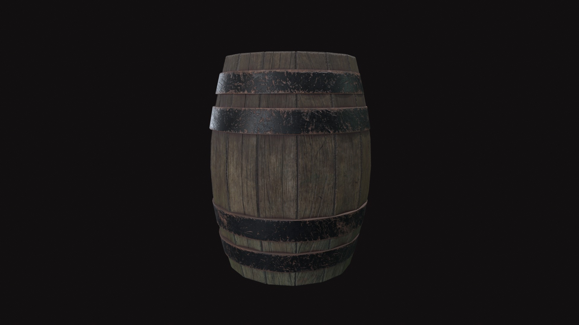 Medieval Barrel Low-poly 3D model_8