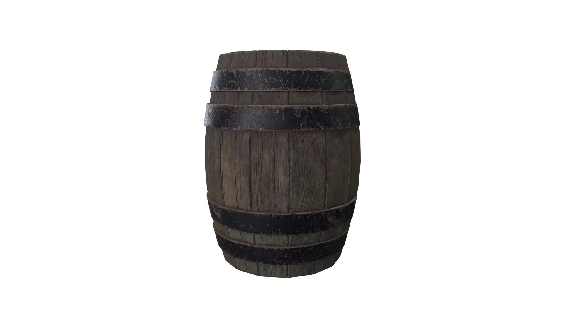 Medieval Barrel Low-poly 3D model_0