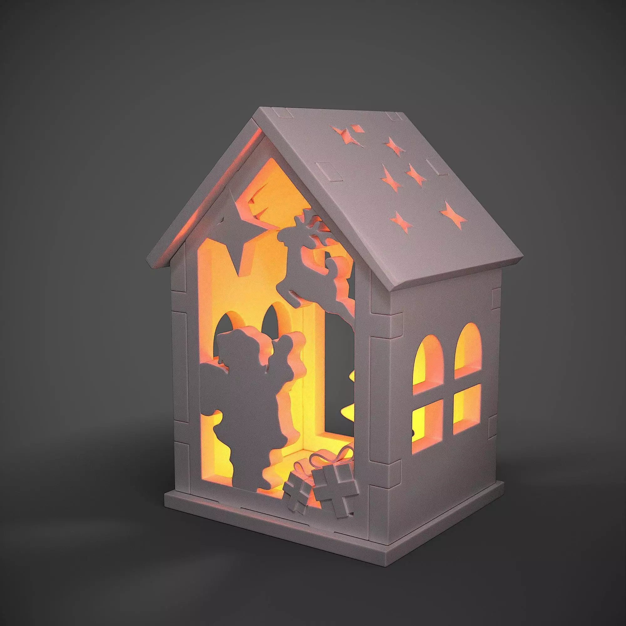 toy Christmas house 3D print model_0