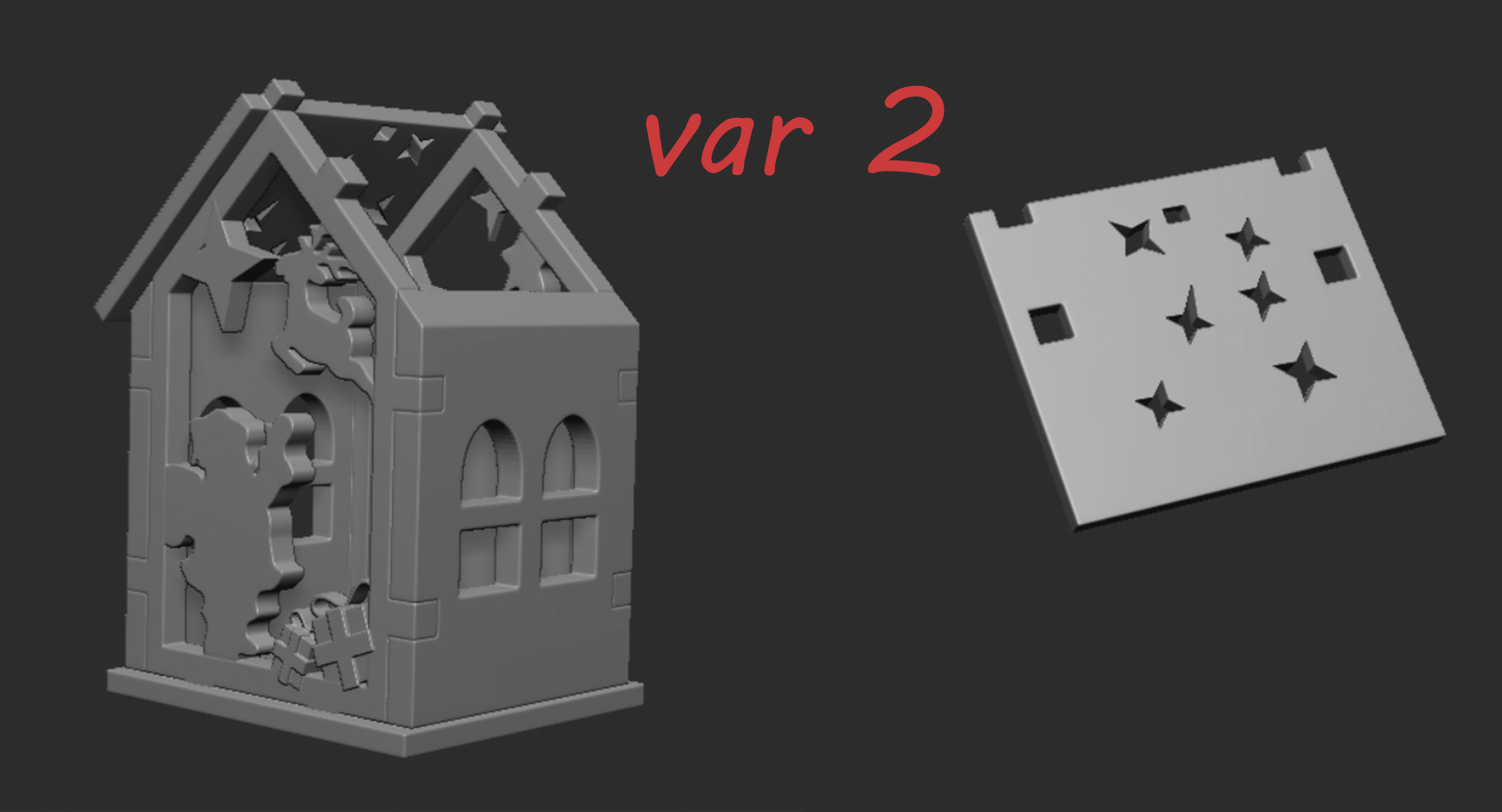toy Christmas house 3D print model_7