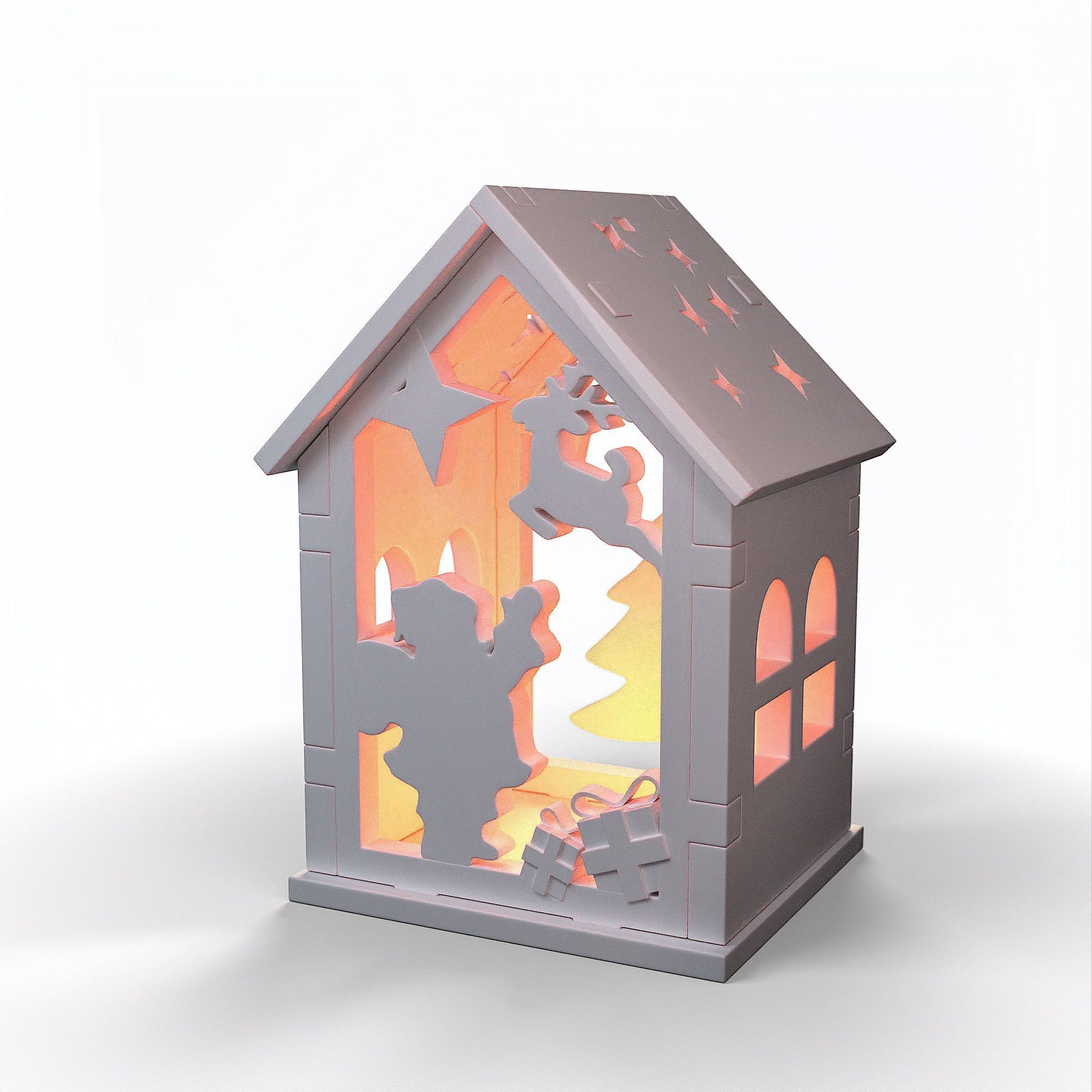 toy Christmas house 3D print model_3
