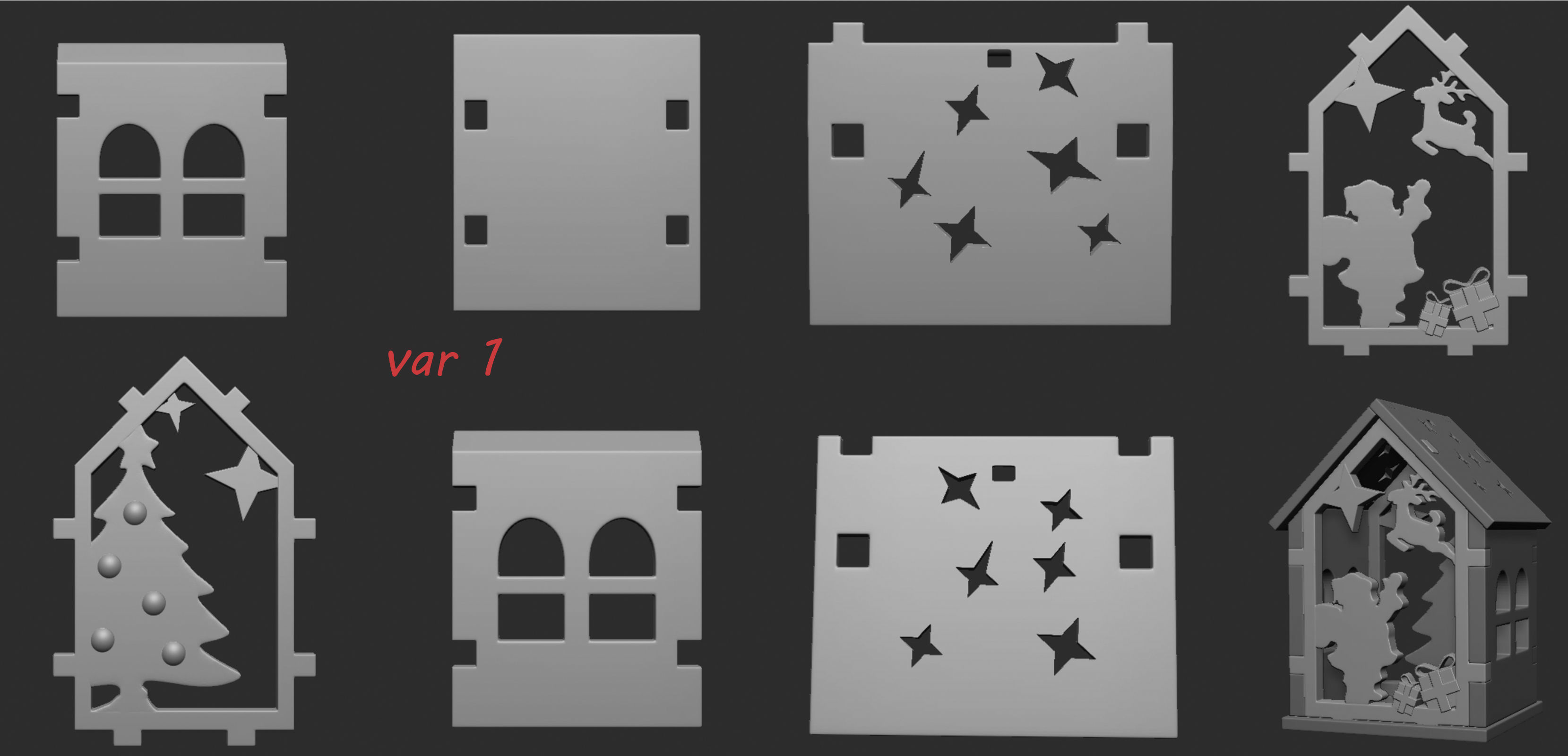 toy Christmas house 3D print model_6