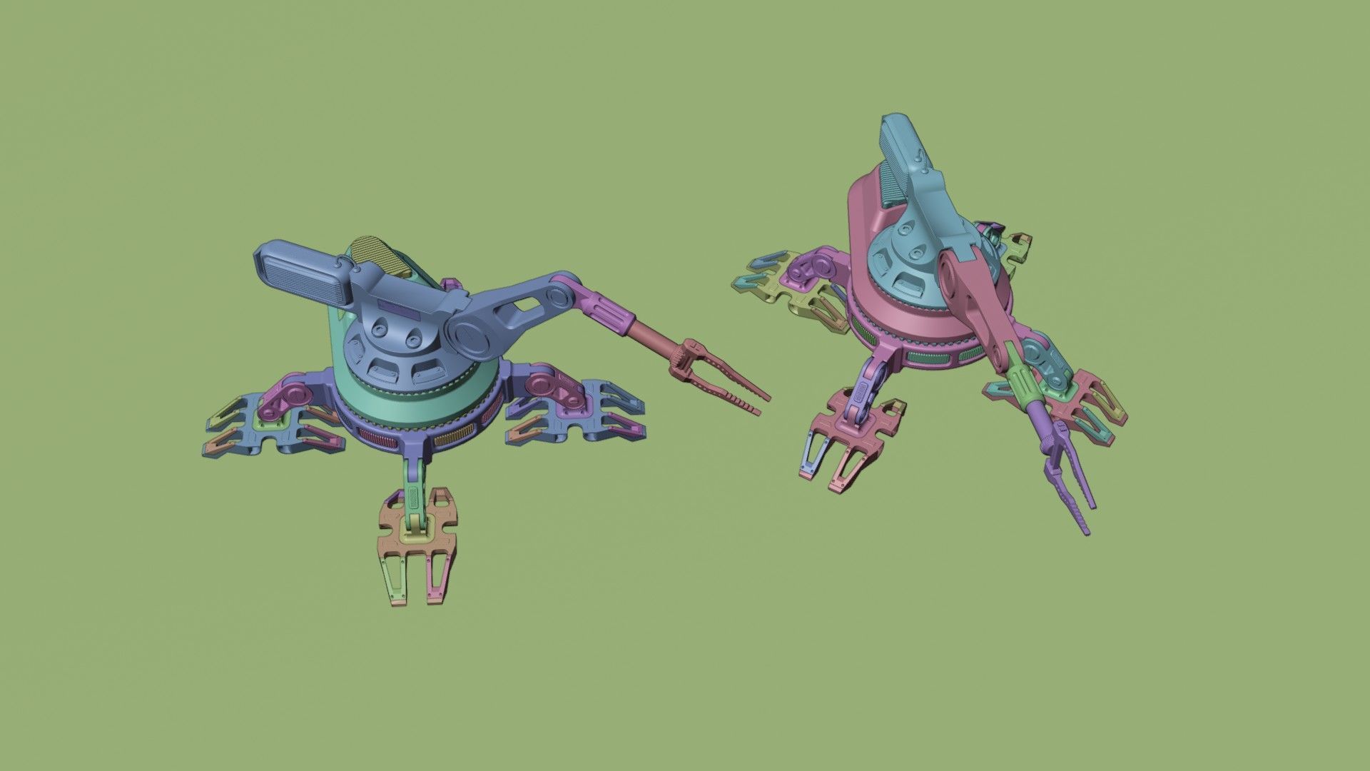 Sci-fi futuristic 3D manipulator arm high-poly hard-surface 3D model_11