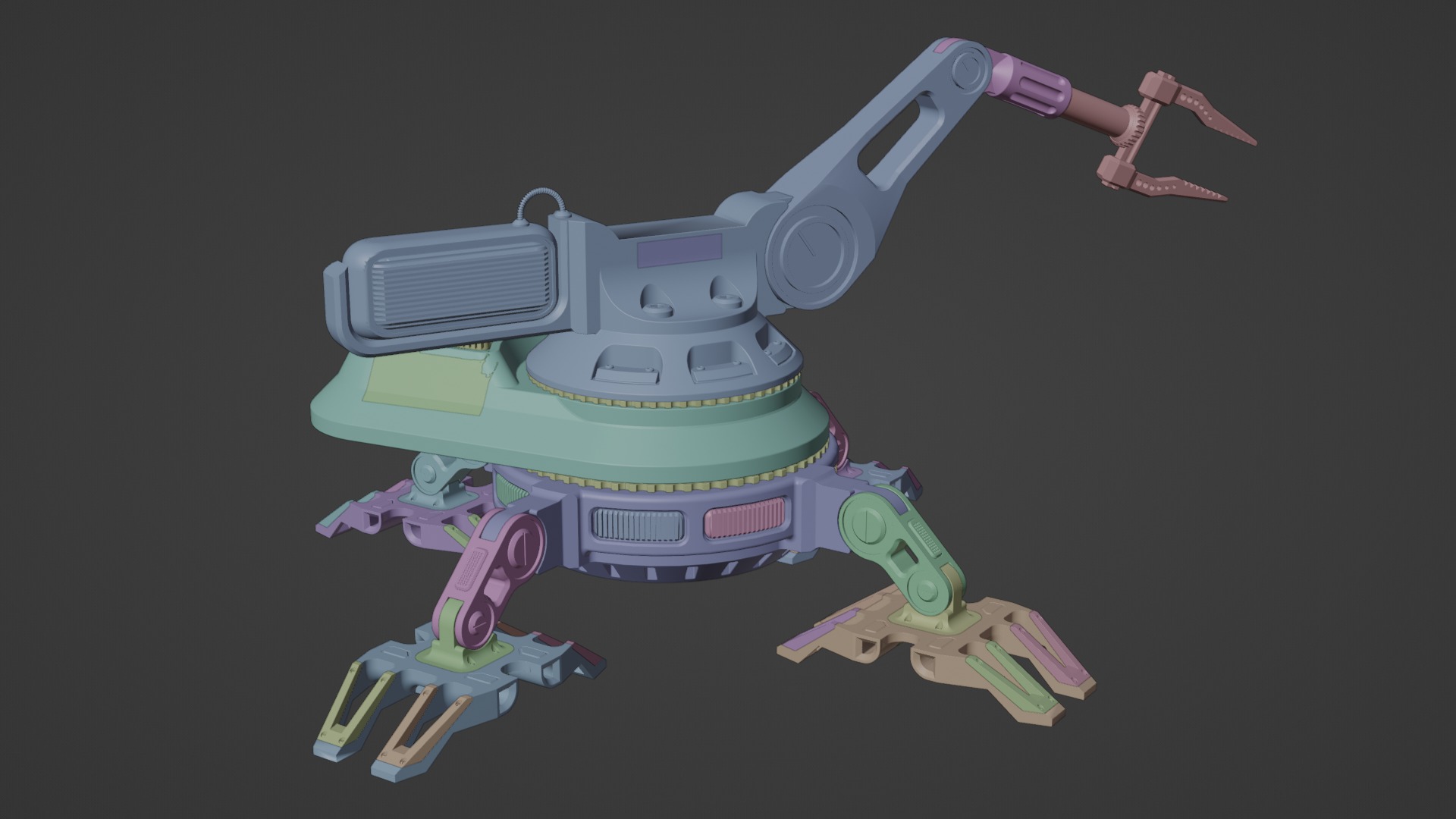 Sci-fi futuristic 3D manipulator arm high-poly hard-surface 3D model_12